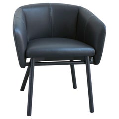 Chaise en cuir noir Balù par Emilio NANNI