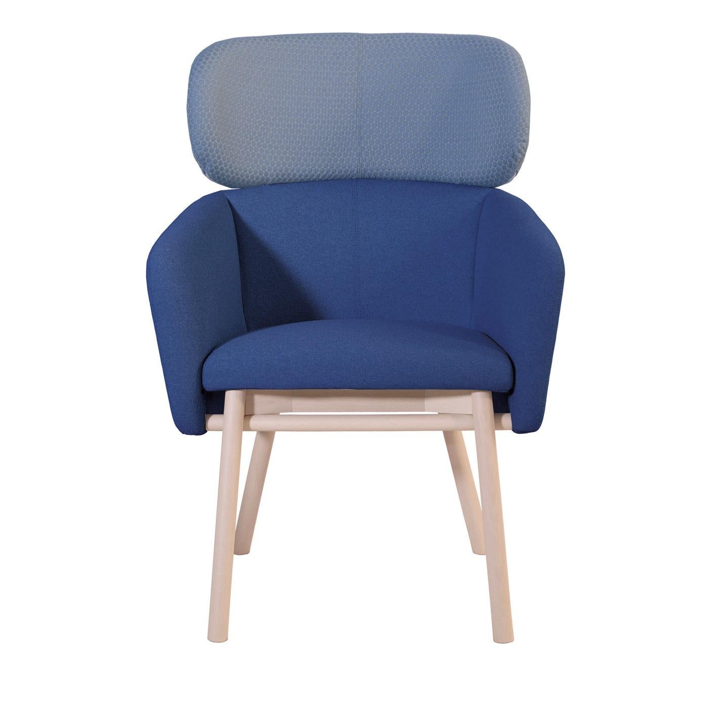 Italian Balù Extra Large Blue and Lightblue Chair by Emilio Nanni For Sale