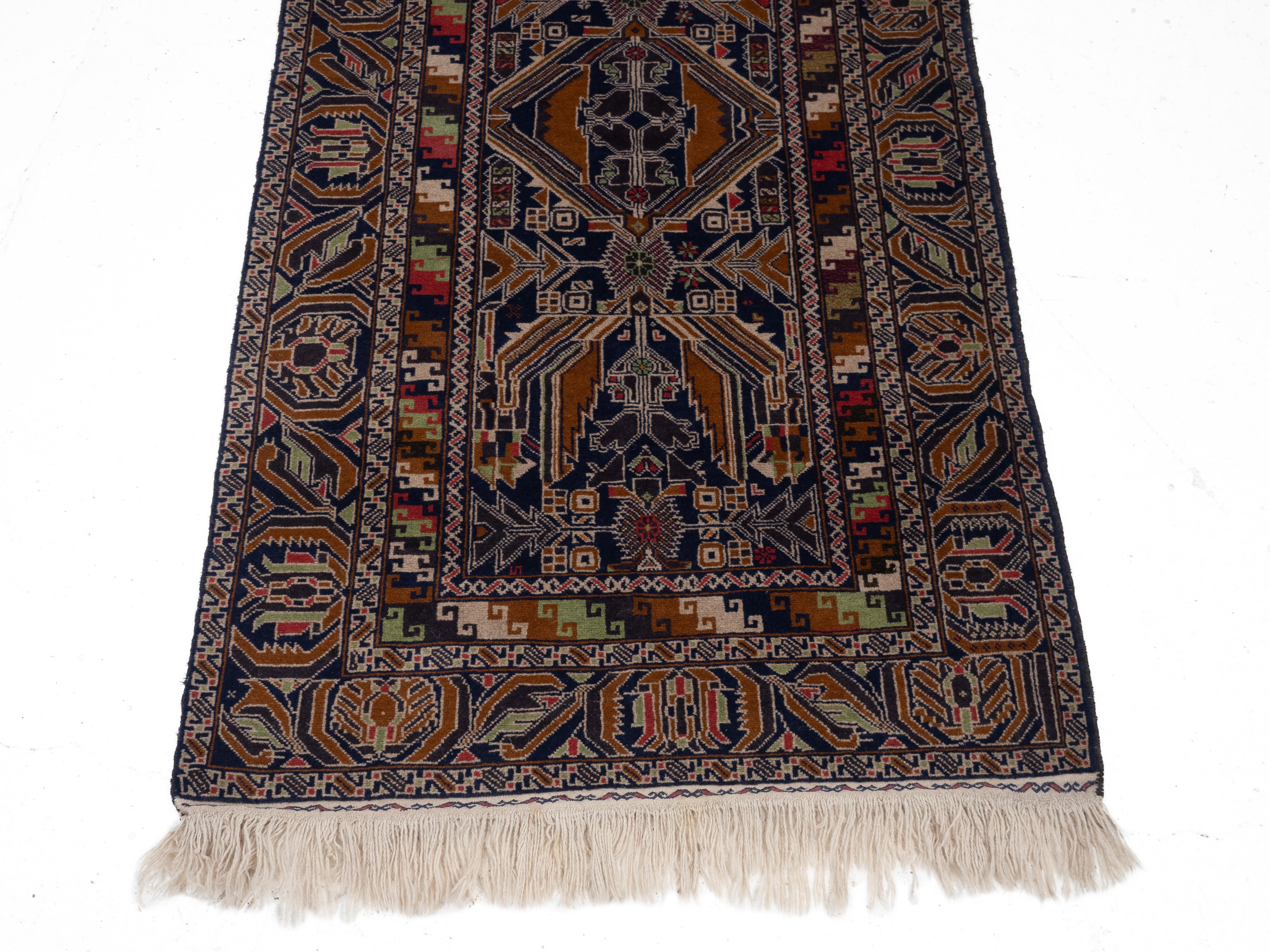 20th Century Vintage Baluch Afghan Persian Handwoven Rug 229 x 110 cm (7'6