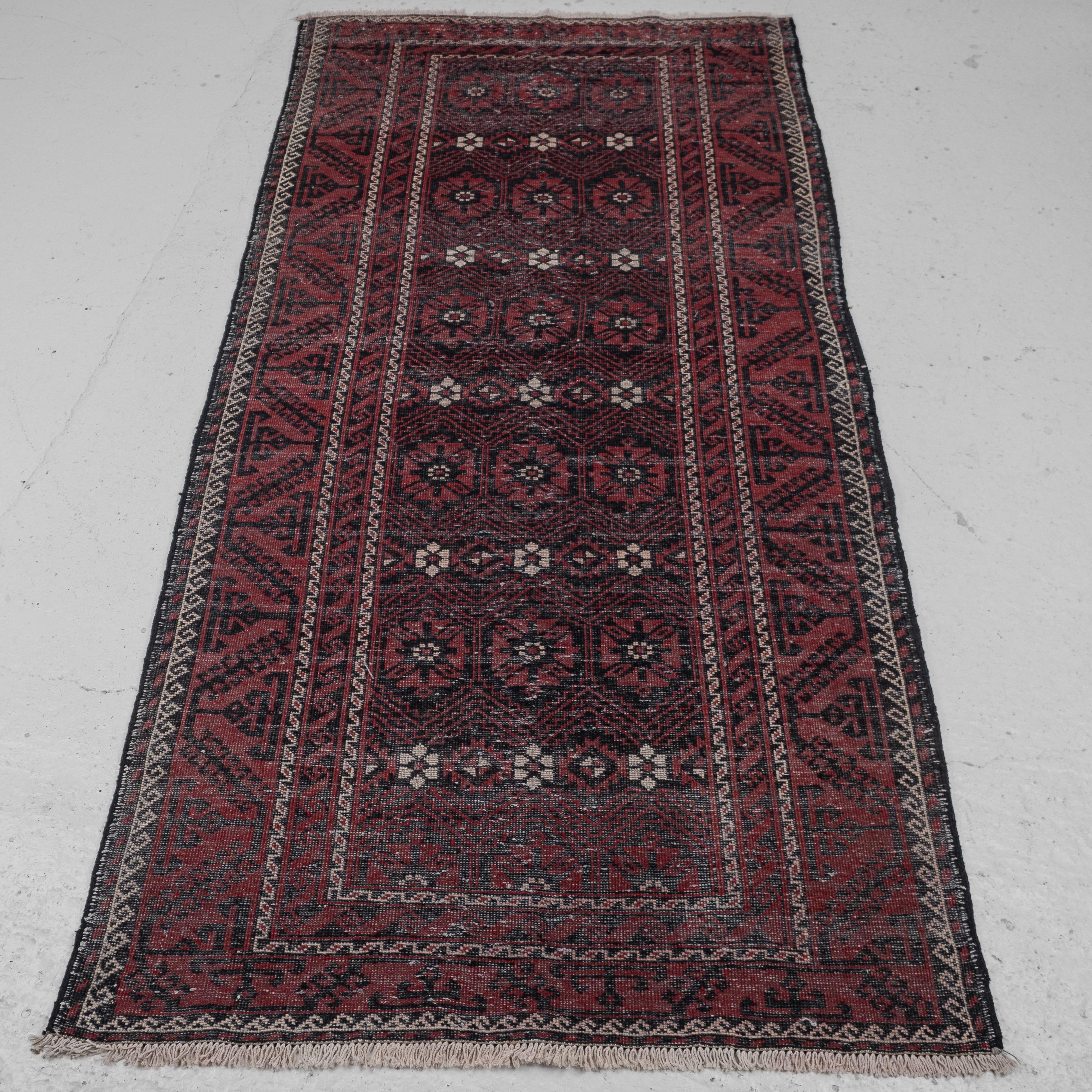 Baluch Afghan Persian Handwoven Rug 258 x 127 cm (Oriental Carpet Balouch) For Sale 5
