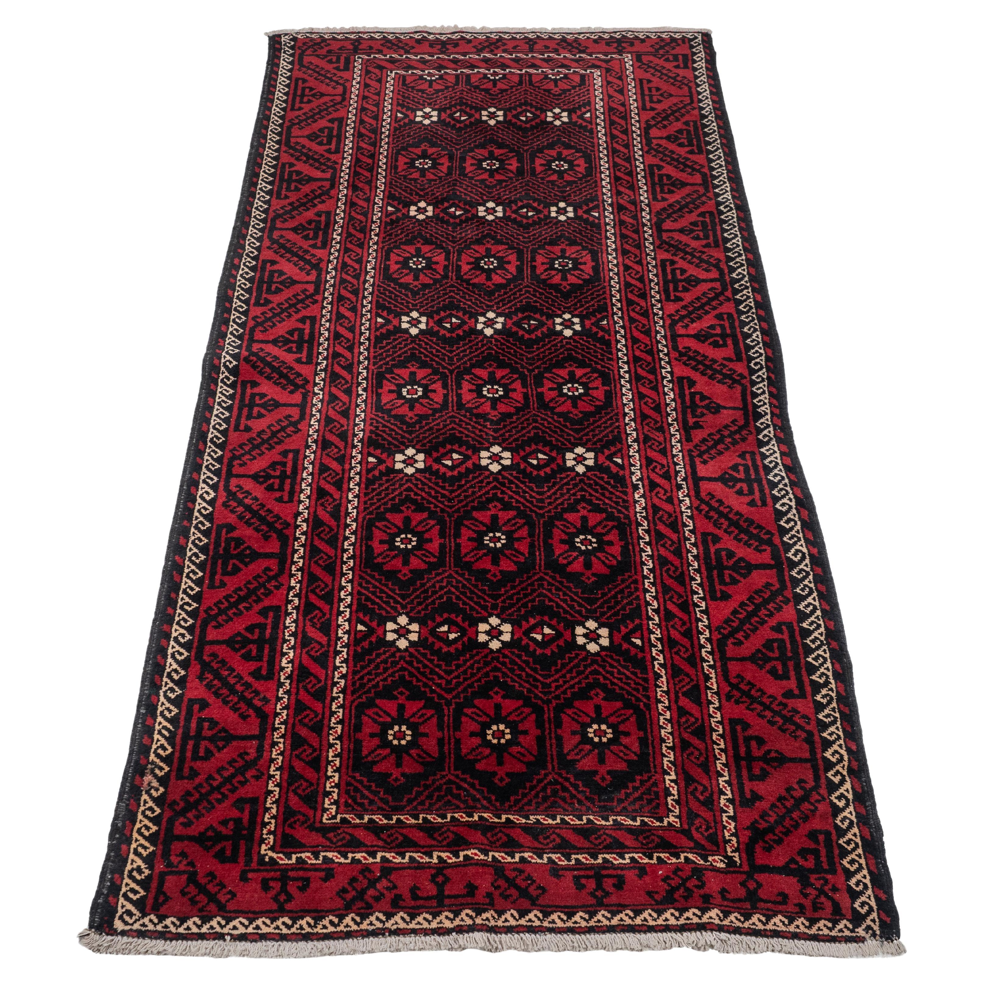 Baluch Afghan Persian Handwoven Rug 258 x 127 cm (Oriental Carpet Balouch)