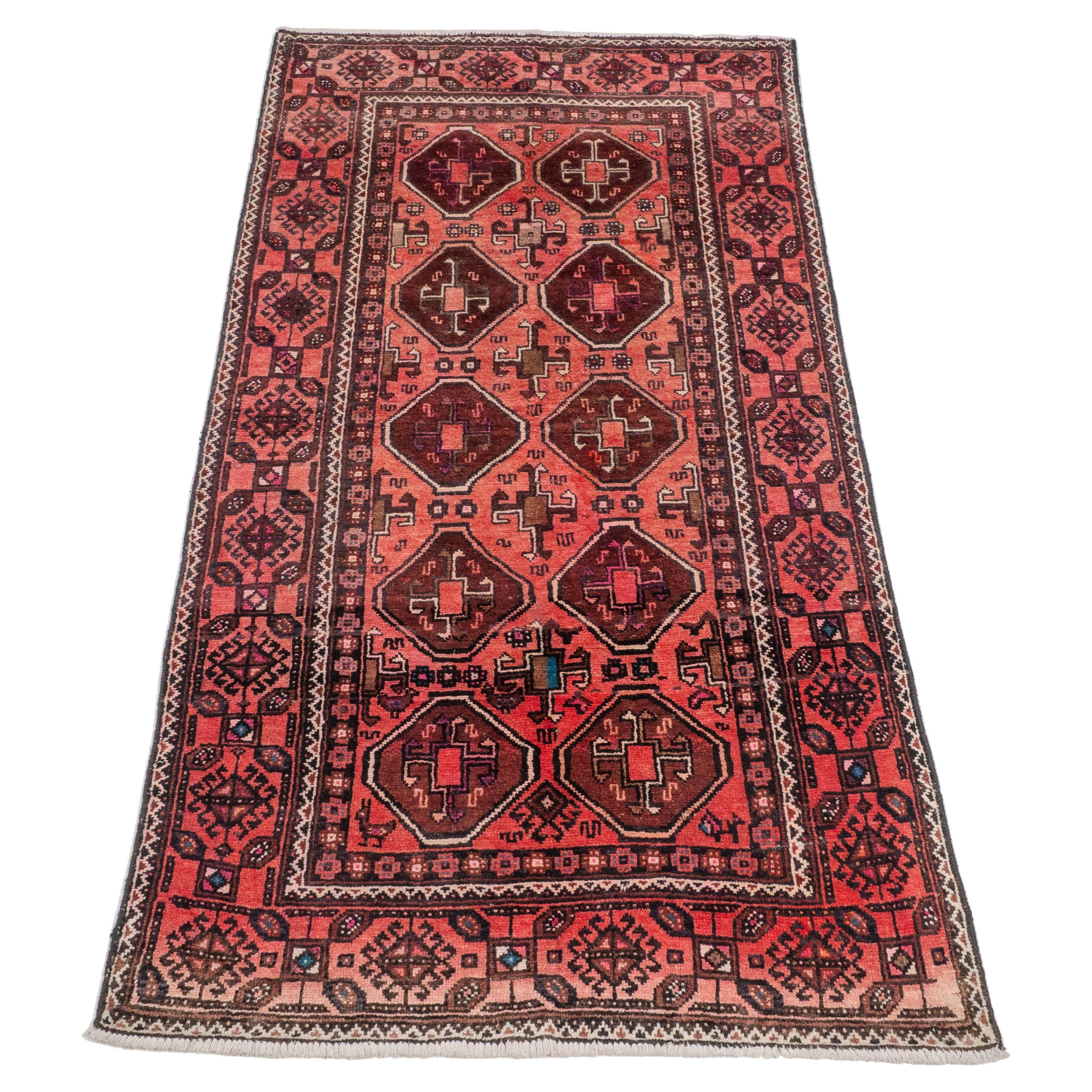 Tapis persan afghan tissé à la main Baluch 7'10" x 3'7" (208x110cm Tapis Balouch)