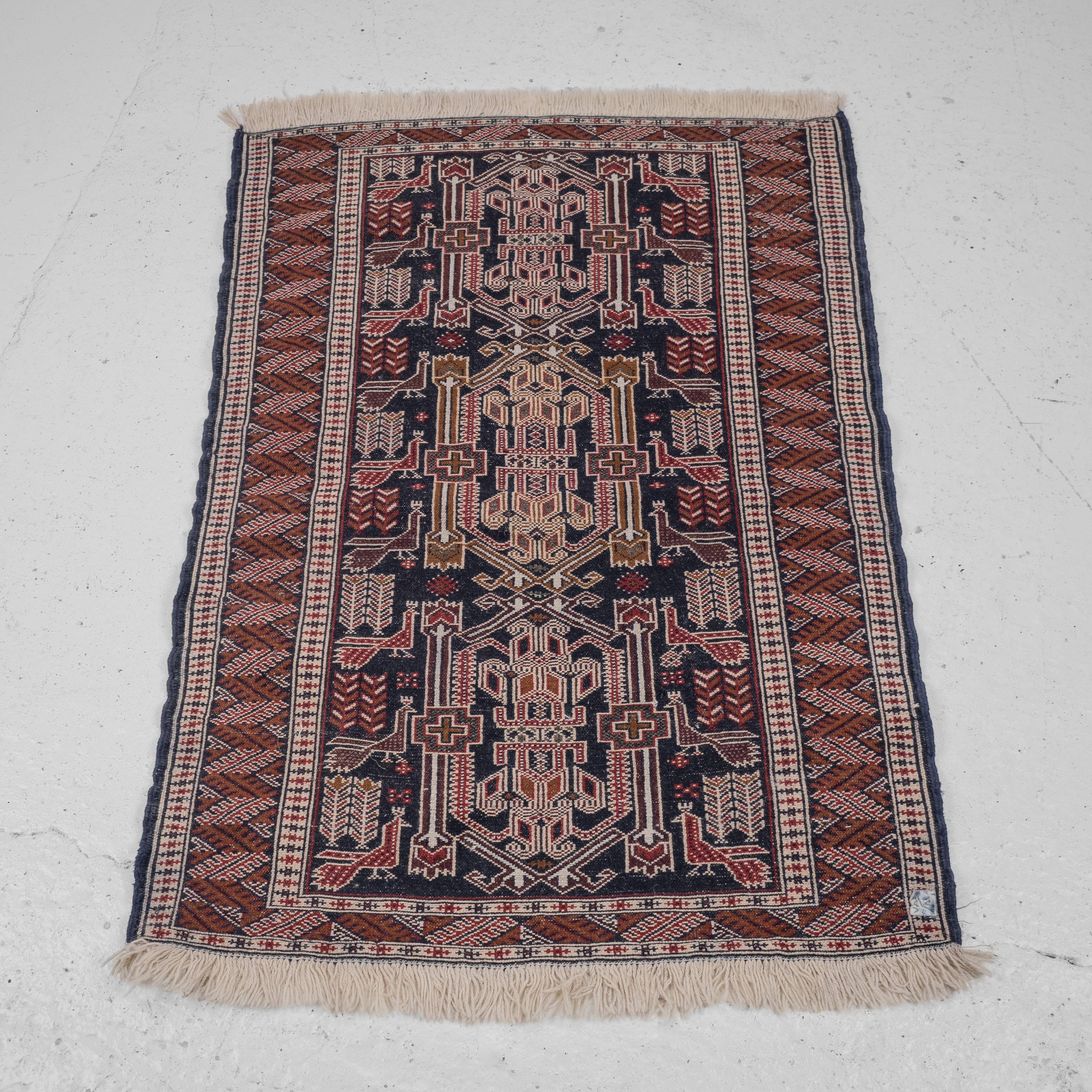 Baluch Afghan Persian Handwoven Small Rug 146 x 97 cm (Oriental Carpet Balouch) For Sale 2