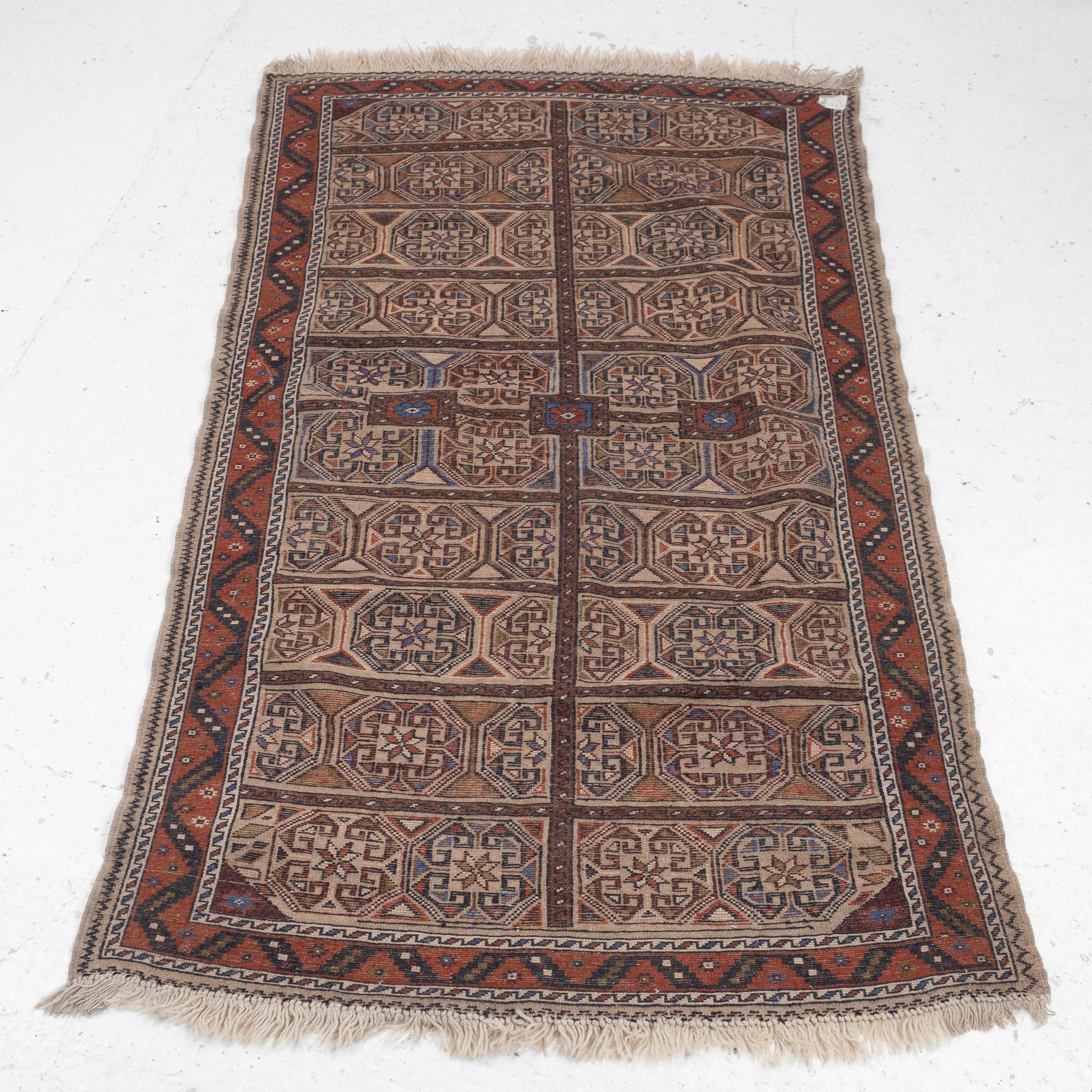 Baluch Afghan Persian part Kilim Handwoven Rug 218 x 129 cm (Tappeto a tessitura piatta) in vendita 7