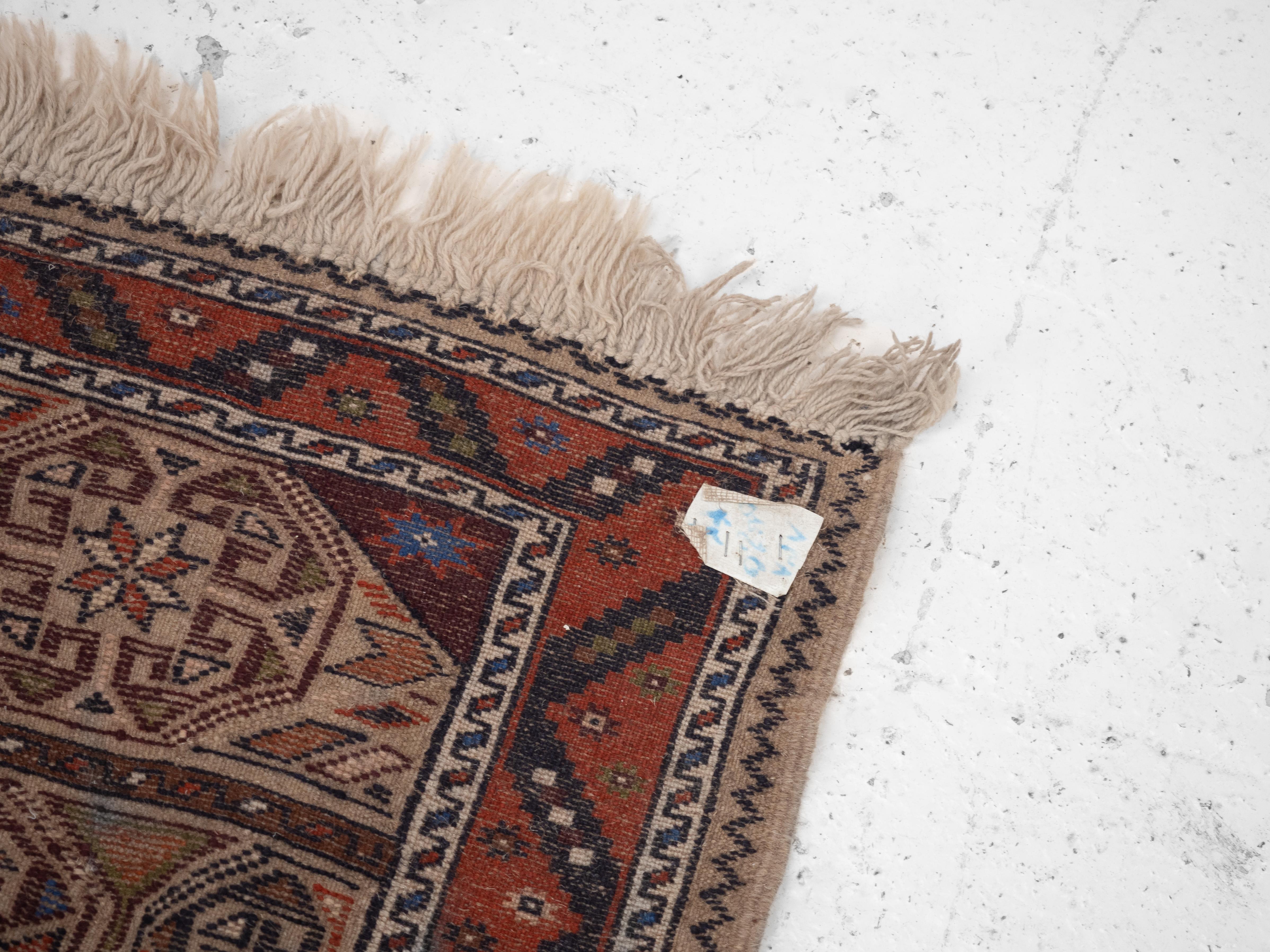Baluch Afghan Persian part Kilim Handwoven Rug 218 x 129 cm (Tappeto a tessitura piatta) in vendita 8