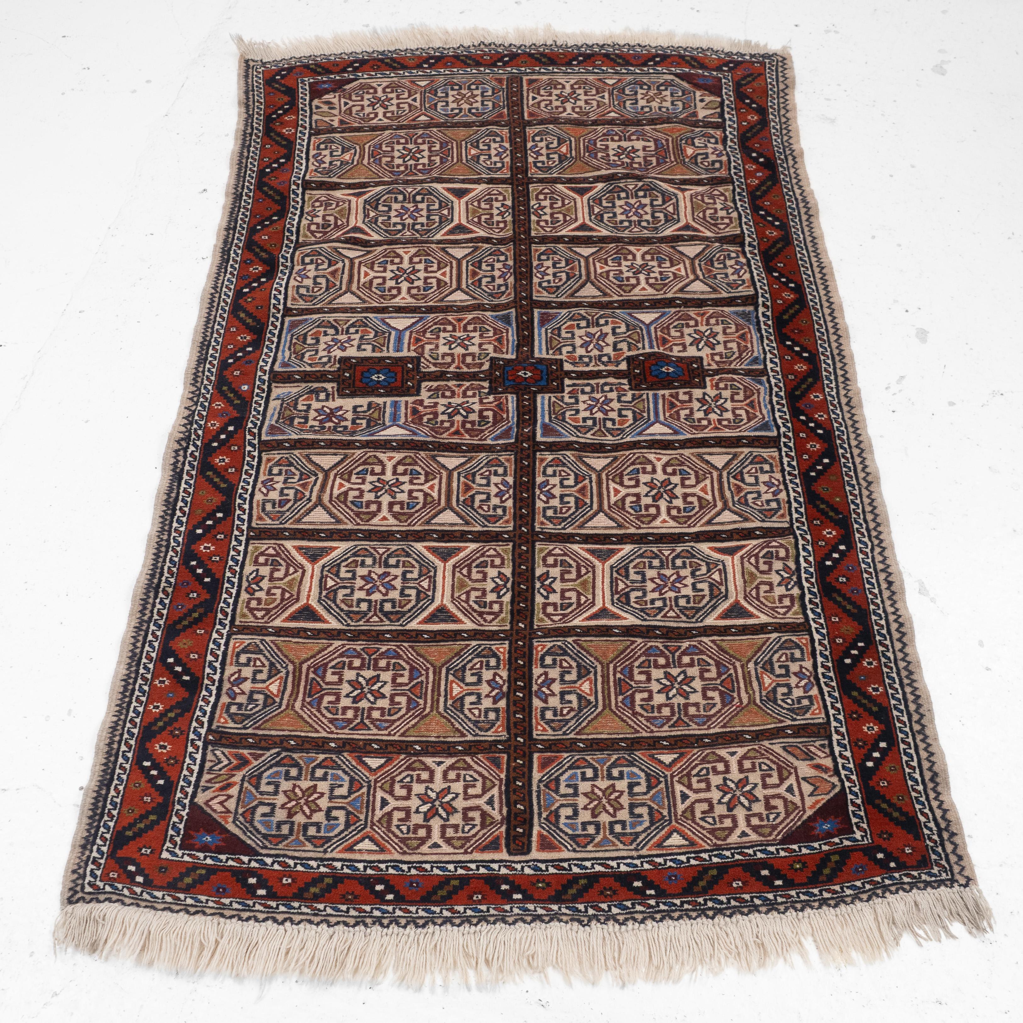 Afghano Baluch Afghan Persian part Kilim Handwoven Rug 218 x 129 cm (Tappeto a tessitura piatta) in vendita