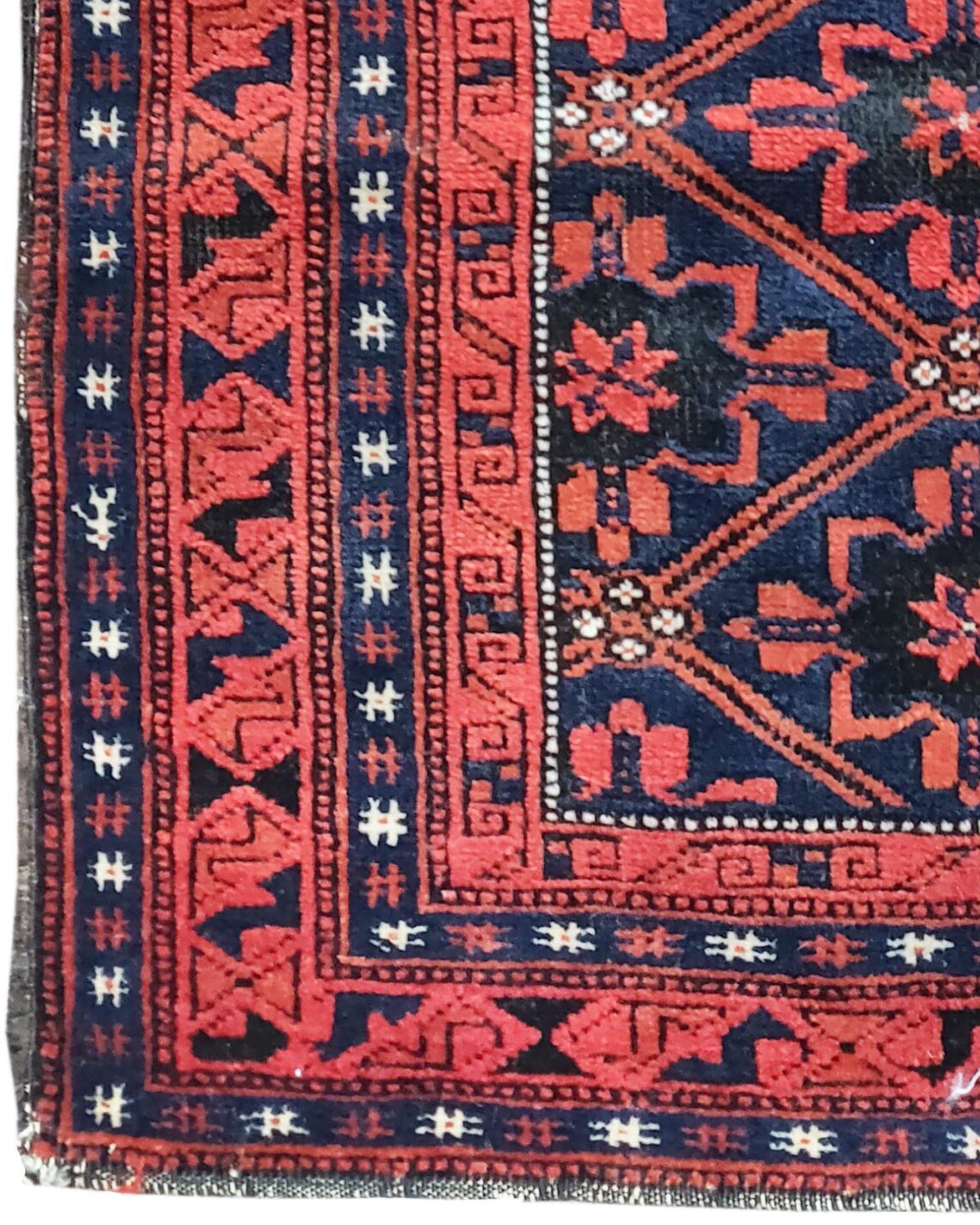 Hand-Knotted Baluch Bag Rug, 19th Century For Sale