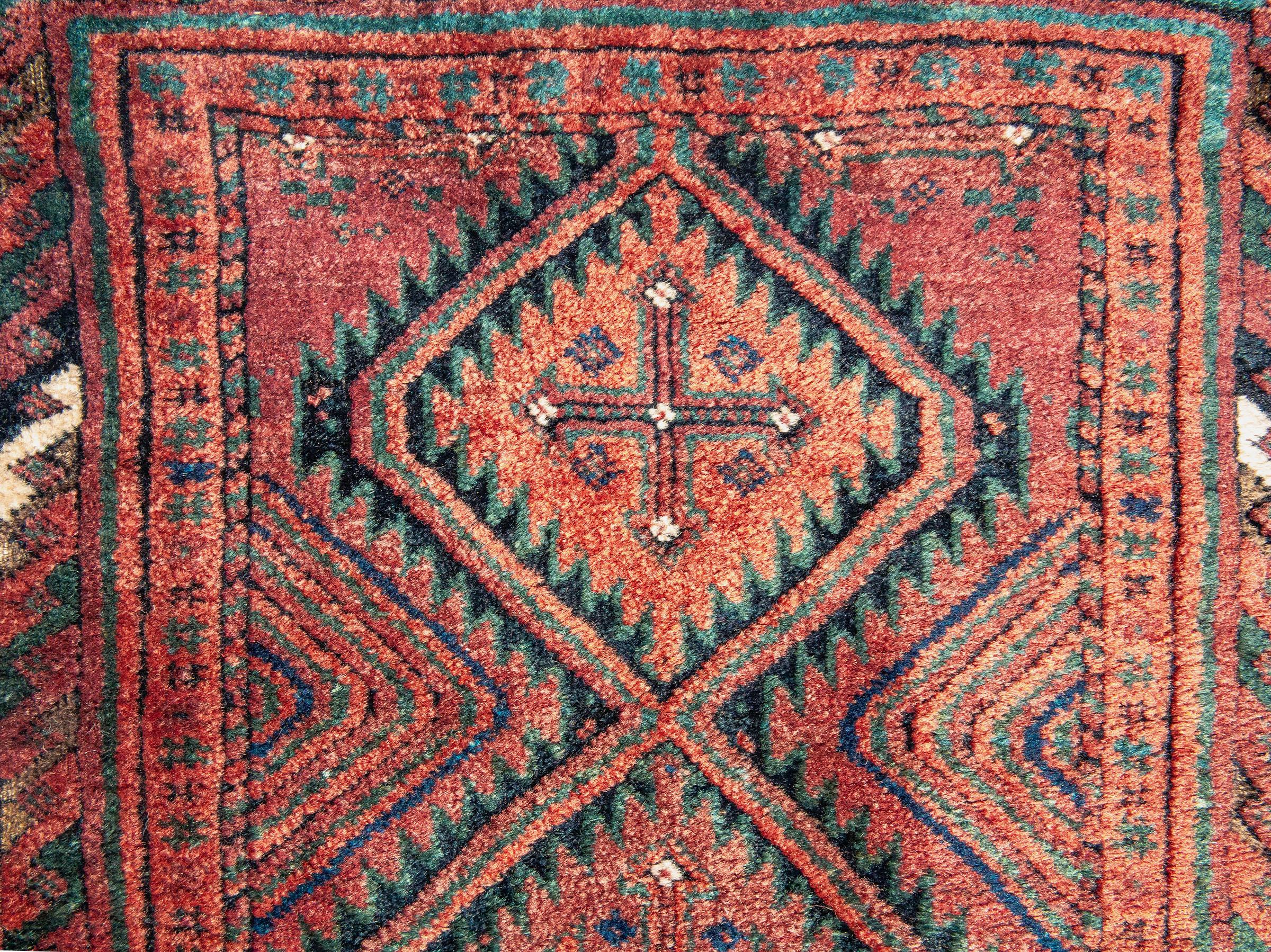 Antique Persian Baluch Balisht Rug, Late 19th Century, 1'7