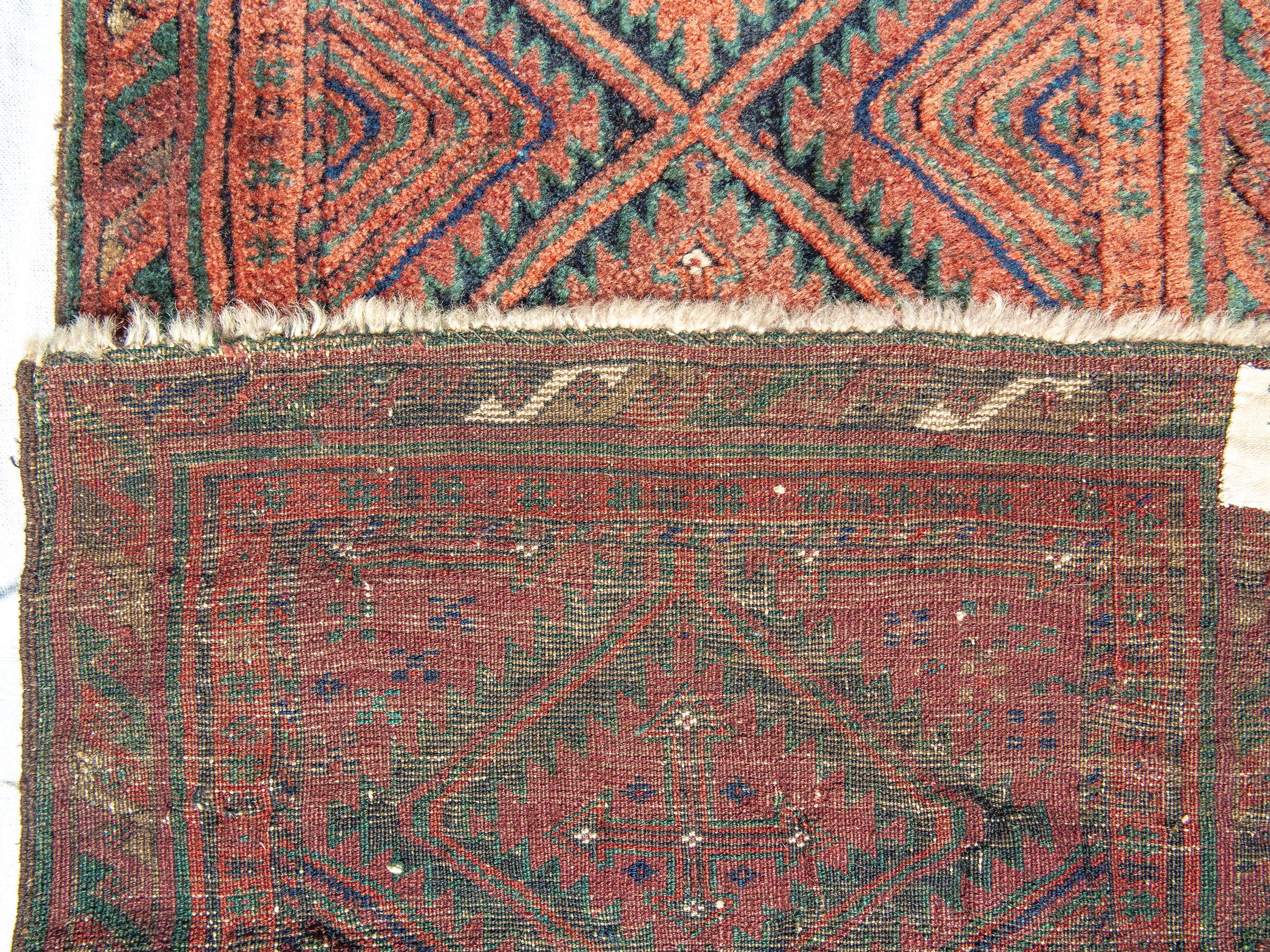 Hand-Knotted Baluch Balisht, Late 19th Century, 1'7