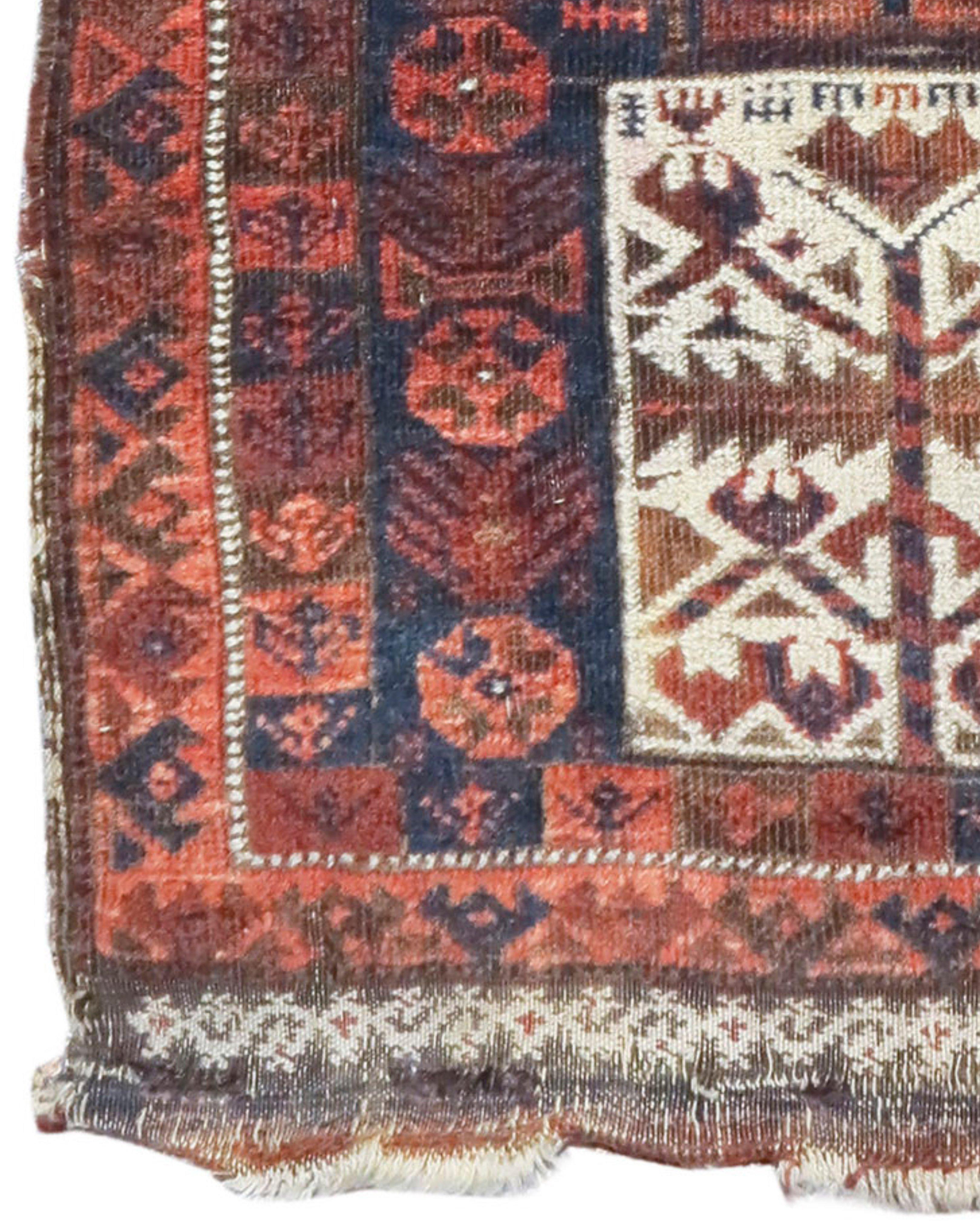 Hand-Knotted Baluch Balisht Rug, 19th Century For Sale