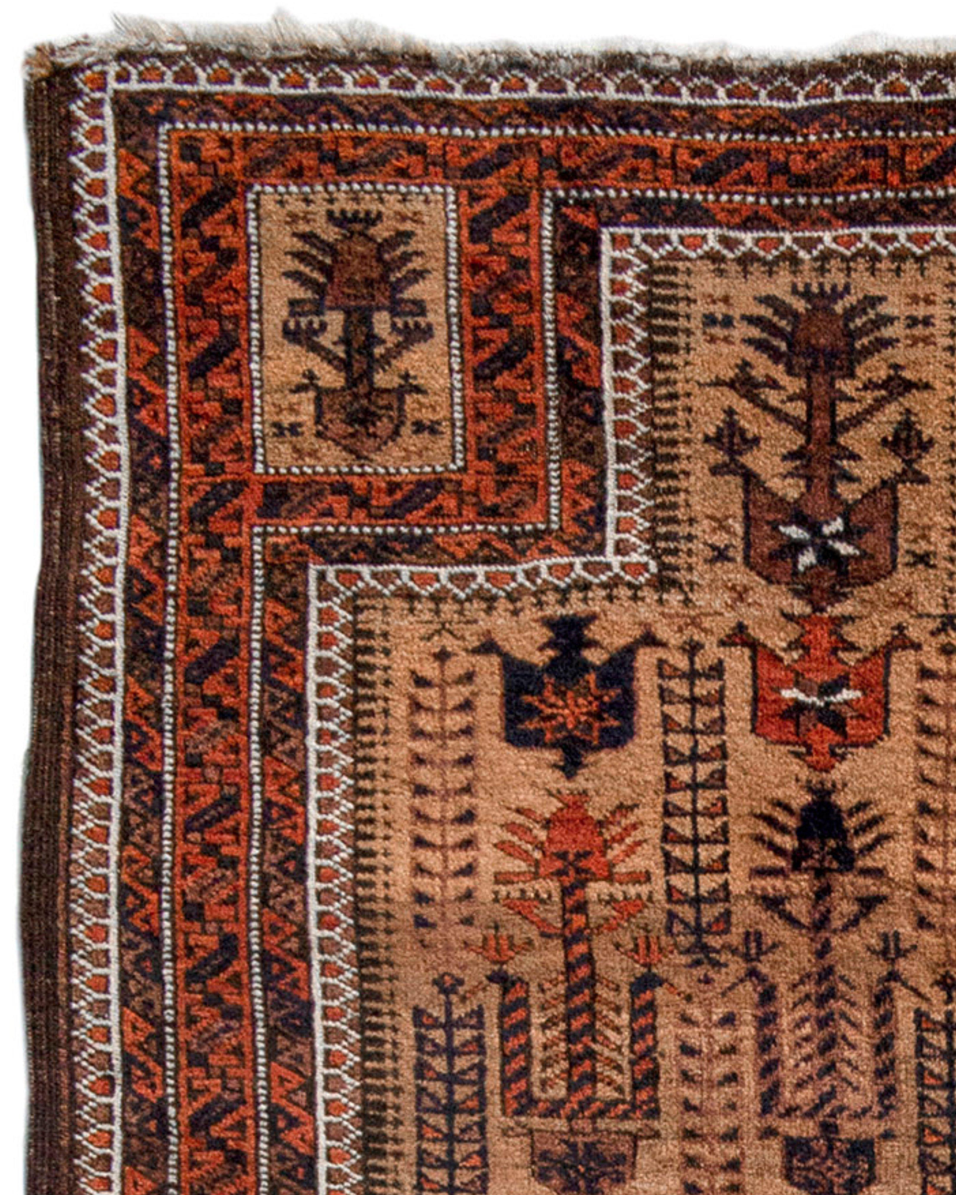 Hand-Knotted Baluch Prayer Rug, c. 1900 For Sale