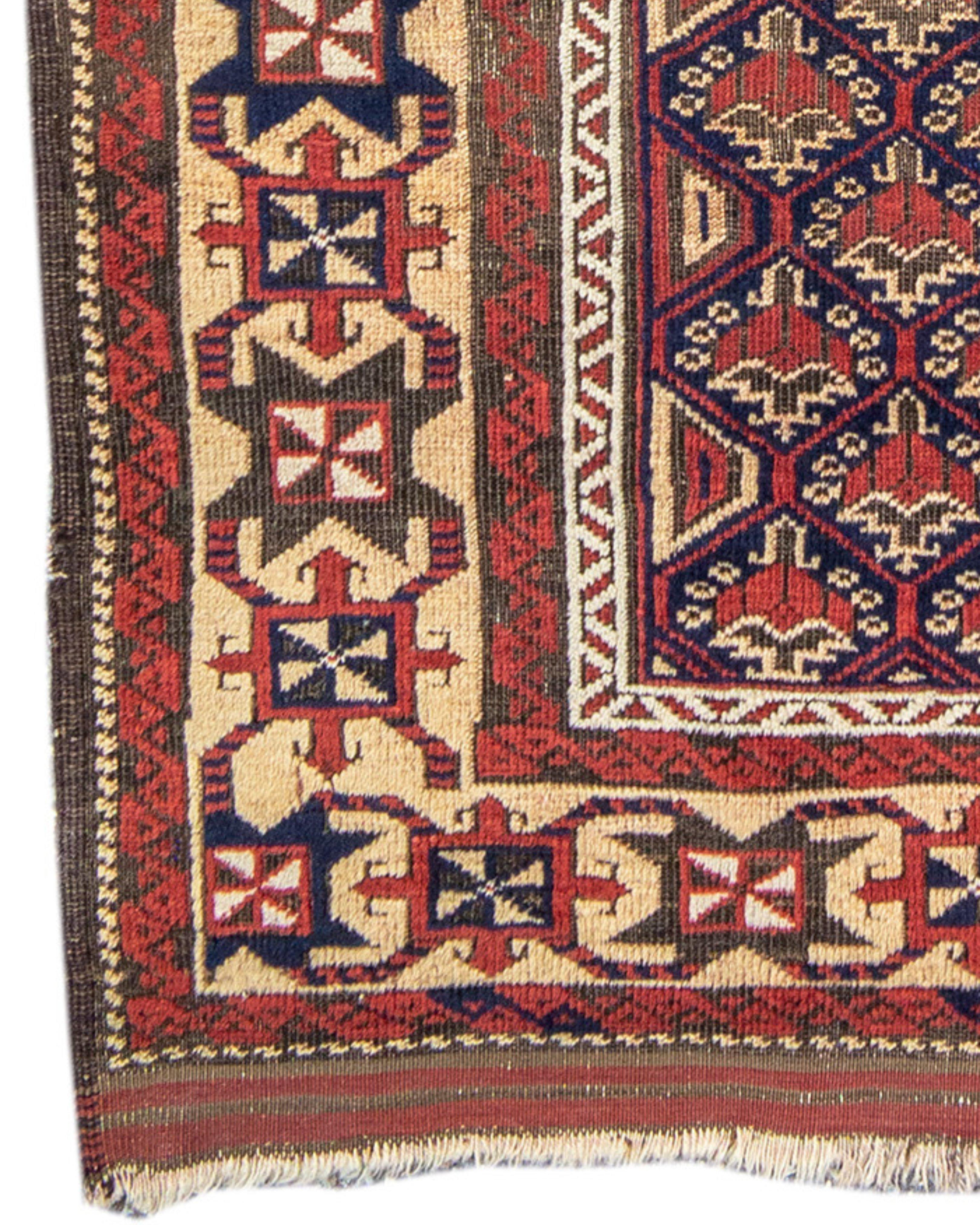 Hand-Knotted Baluch rug, 19th Century For Sale