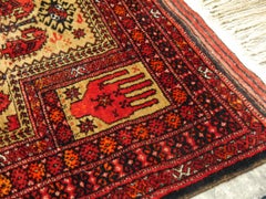 Baluch Rug Vintage Prayer Carpet hand-knotted Semi Antique 5 x 3 ft