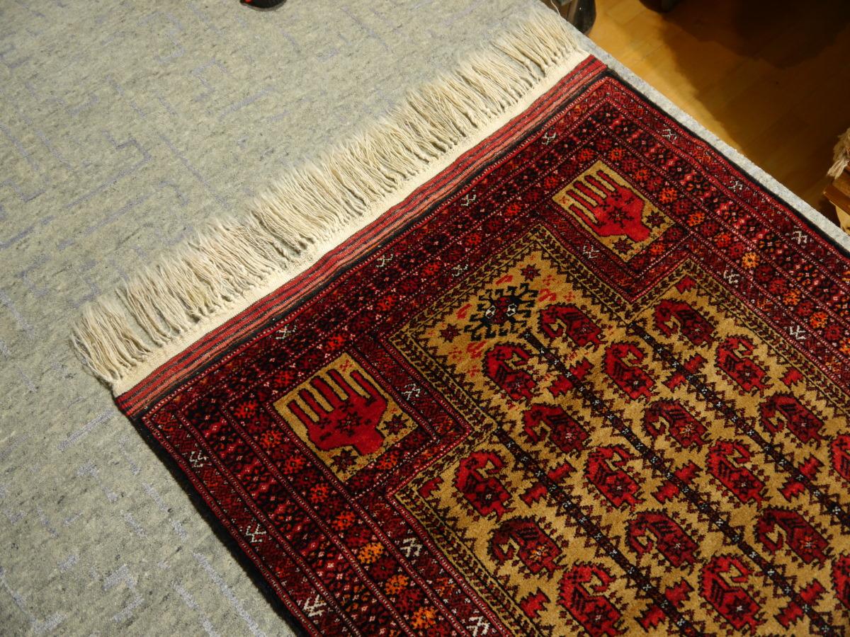 Baluch Rug Vintage Prayer Carpet hand-knotted Semi Antique 5 x 3 ft In Good Condition In Lohr, Bavaria, DE