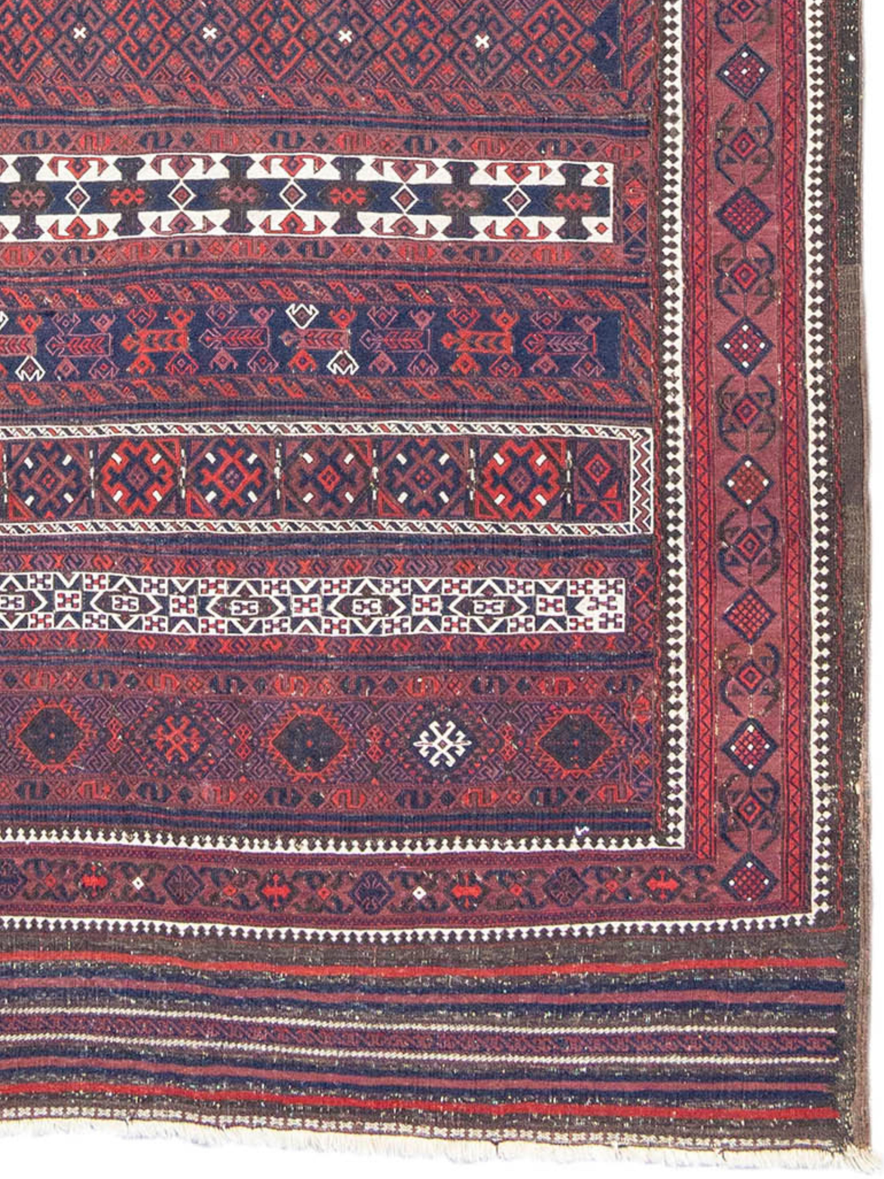 Baluch Sumak-Teppich, spätes 19. Jahrhundert im Zustand „Gut“ im Angebot in San Francisco, CA