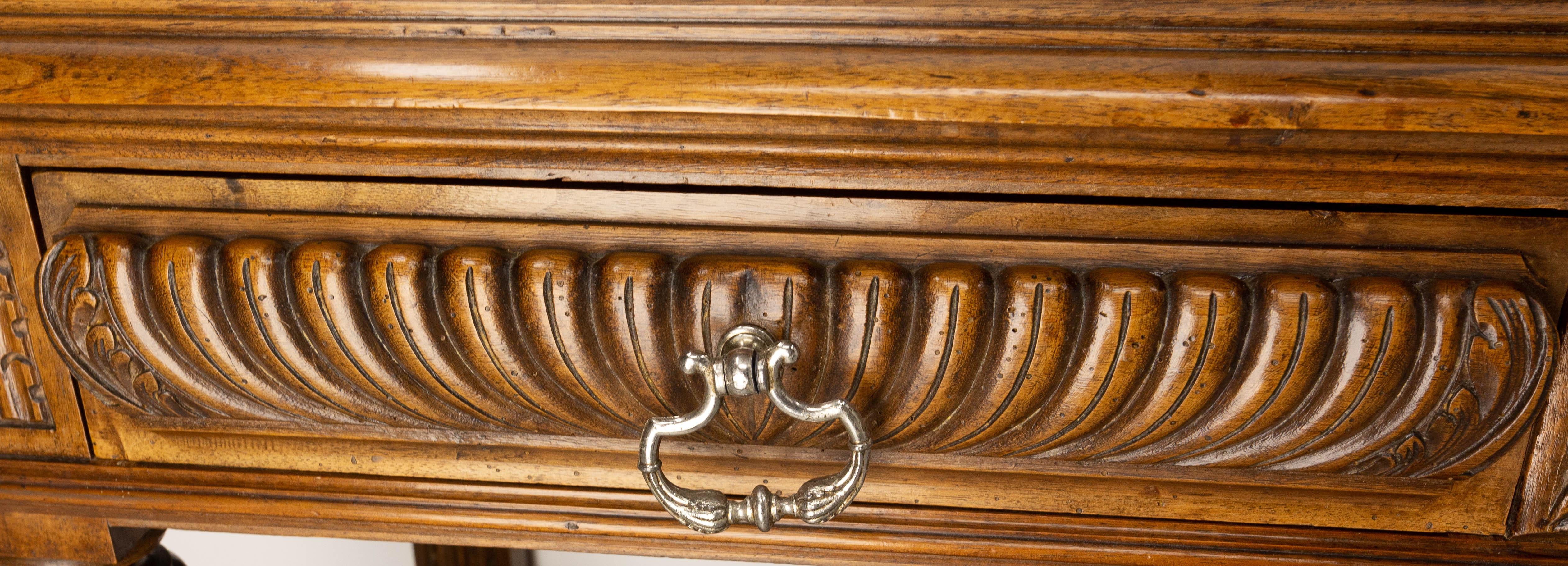 Console ou table de service à balustre, plateau en marbre, style Louis XIII, français, fin du 19e s. en vente 3