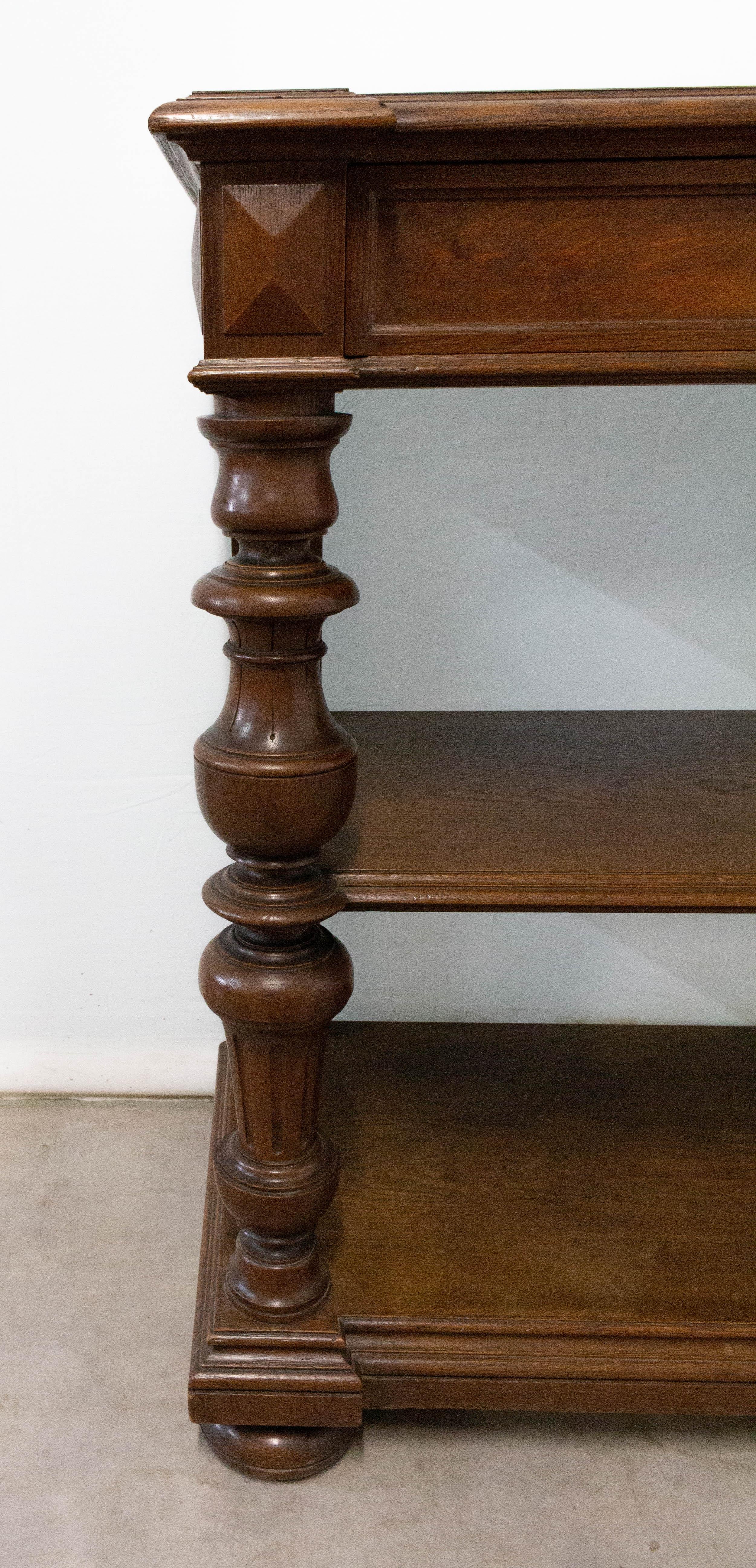 Baluster Console or Serving Table Zinc Top, French, Late 19th Century 7