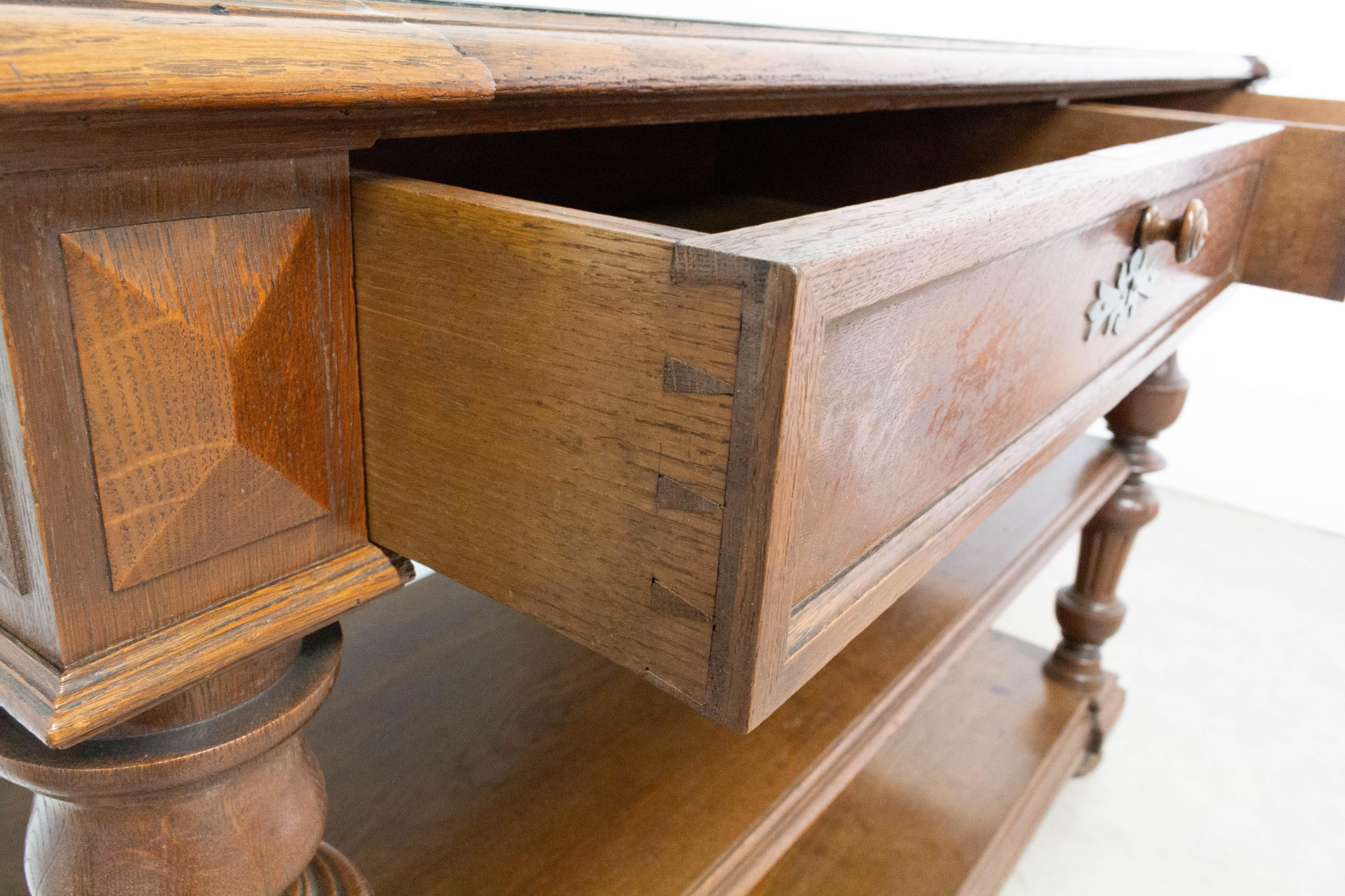 Baluster Console or Serving Table Zinc Top, French, Late 19th Century 8