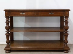 Baluster Console or Serving Table Zinc Top, French, Late 19th Century