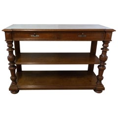 Consolle o tavolo da portata a balaustro Piano in zinco, Francia, fine XIX secolo