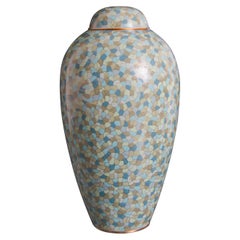 Baluster Jar and Lid in Azure Colors by Robert Kuo, Limited Edition