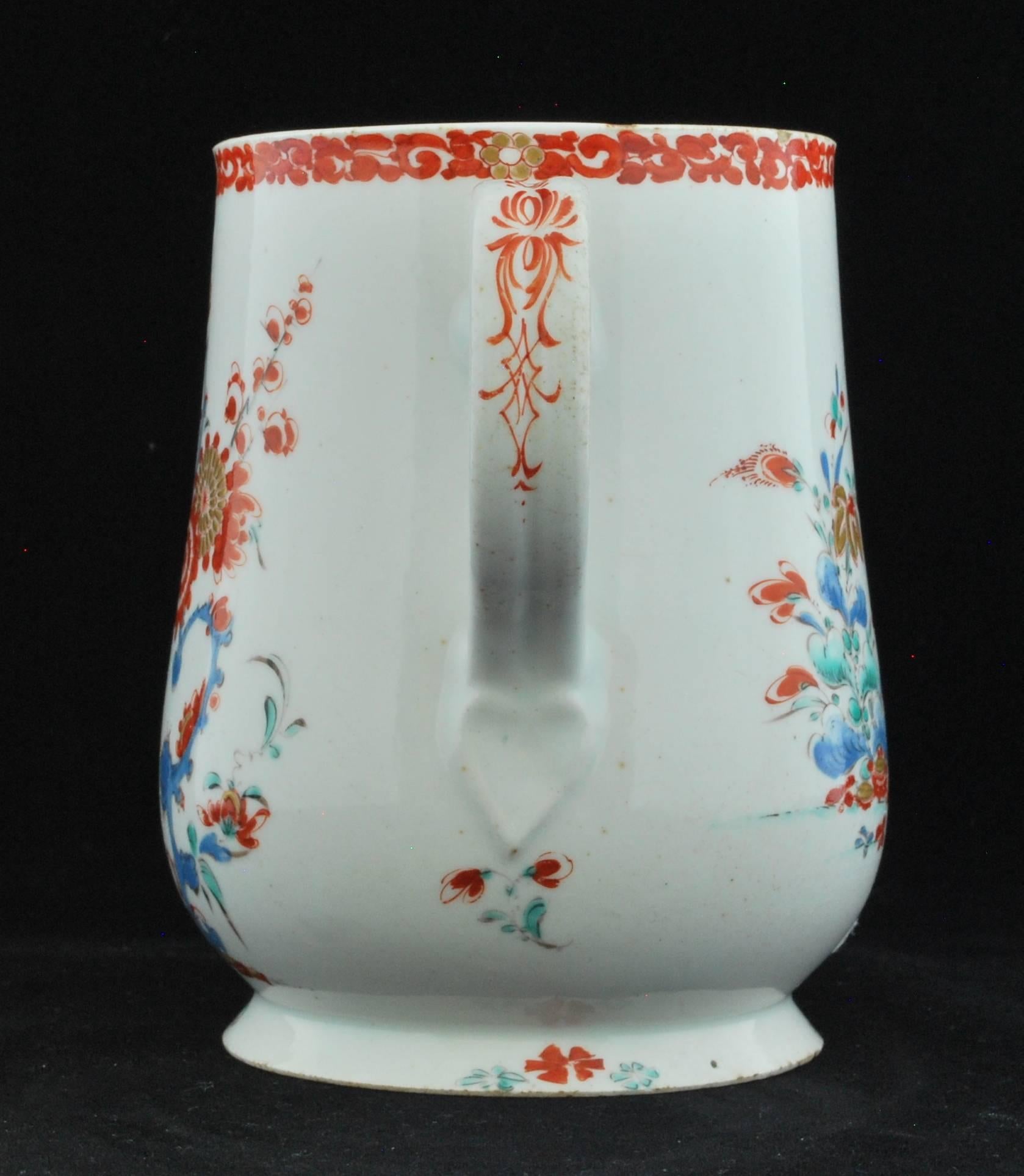 English Baluster Mug, Kakiemon Decoration, Bow Porcelain Factory, circa 1753 For Sale