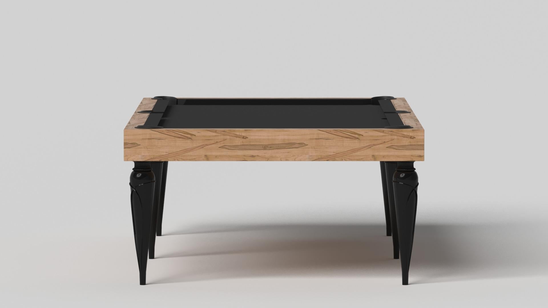 Modern Elevate Customs Don Pool Table / Solid Curly Maple Wood in 7'/8' - Made in USA For Sale