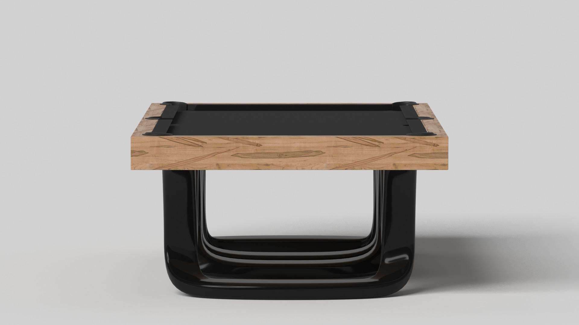 Modern Elevate Customs Draco Pool Table / Solid Curly Maple Wood in 9' - Made in USA For Sale