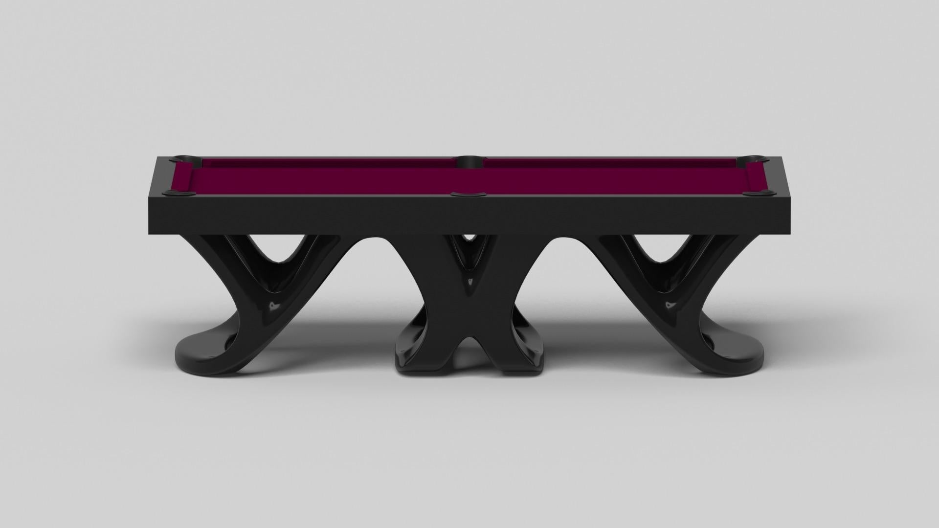 American Elevate Customs Draco Pool Table / Solid Pantone Black in 7'/8' - Made in USA For Sale