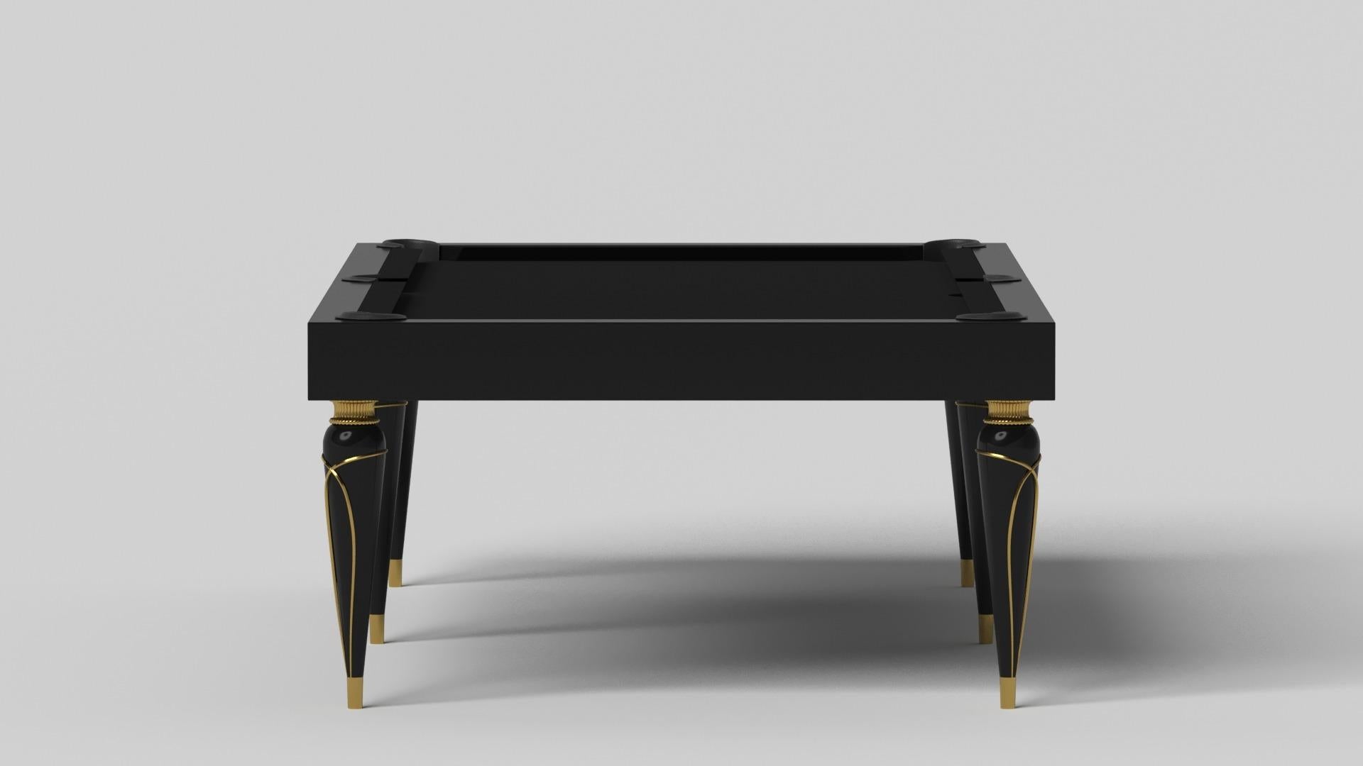 Modern Elevate Customs Don Pool Table / Solid Pantone Black Color in 7'/8' -Made in USA For Sale