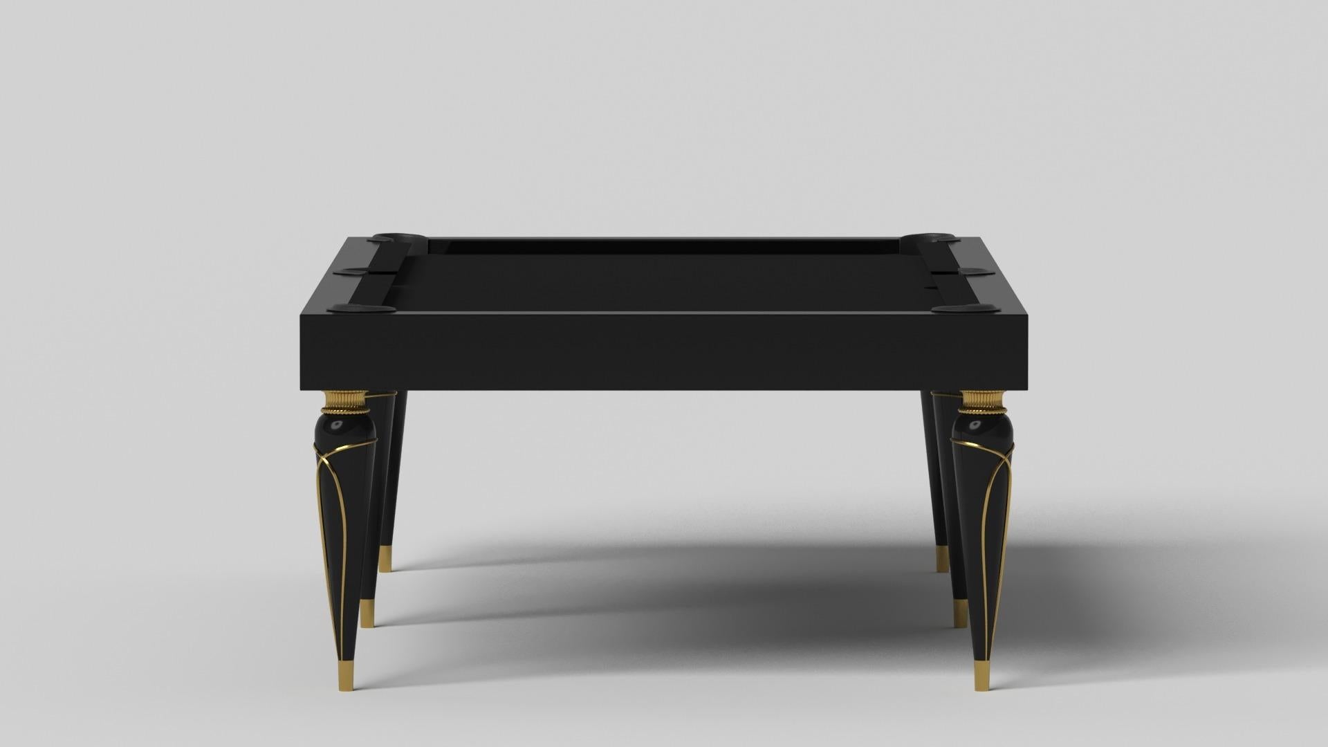 Modern Elevate Customs Don Pool Table / Solid Pantone Black Color in 8.5' - Made in USA For Sale
