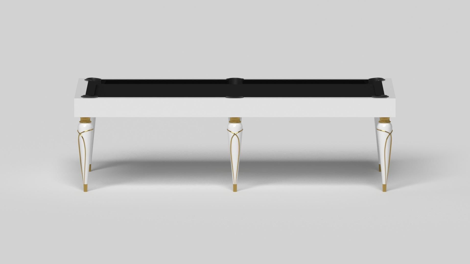 American Elevate Customs Don Pool Table / Solid Pantone White Color in 7'/8' -Made in USA For Sale