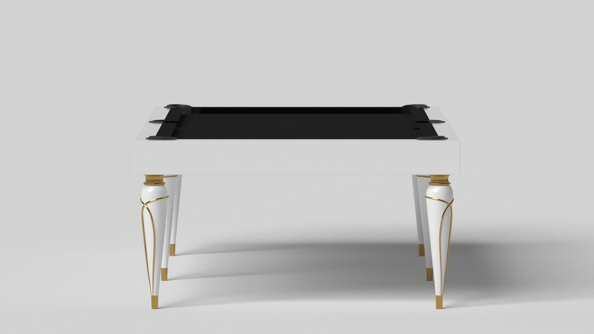Modern Elevate Customs Don Pool Table / Solid Pantone White Color in 7'/8' -Made in USA For Sale
