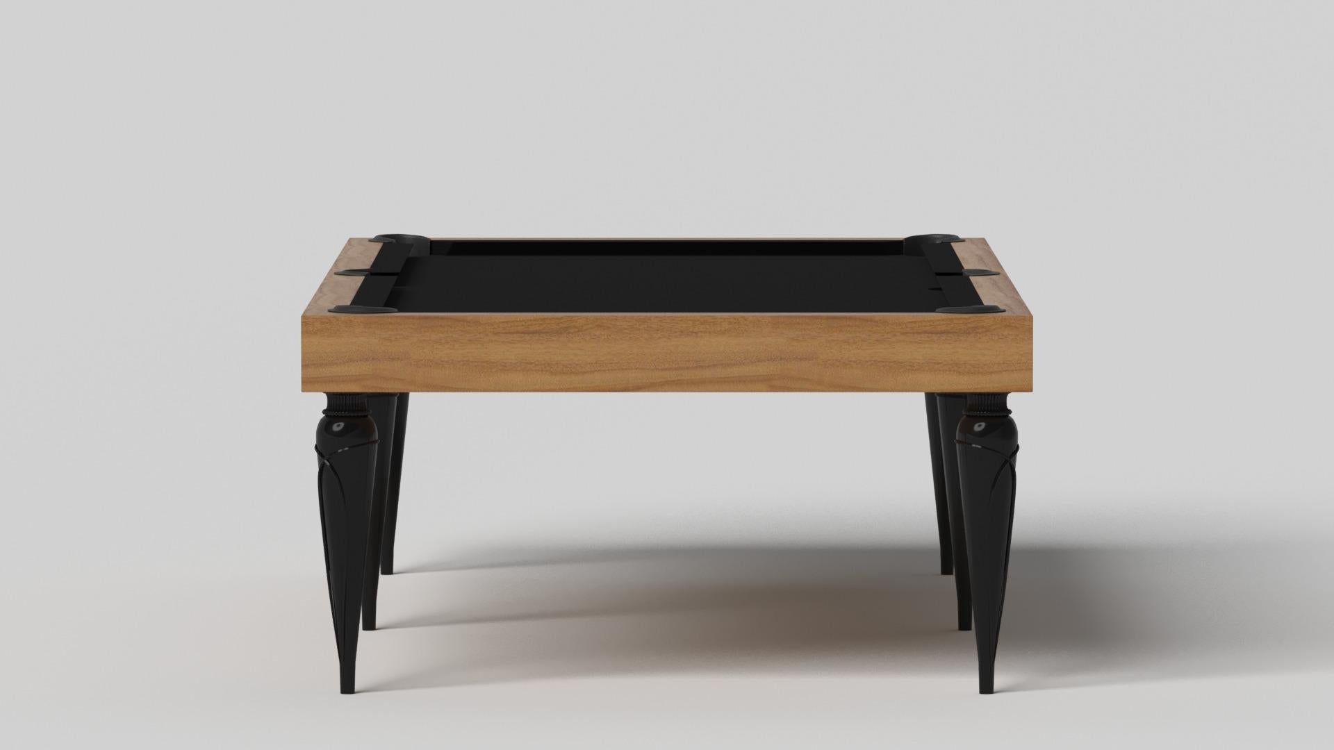 Modern Elevate Customs Don Pool Table / Solid Teak Wood in 7'/8' - Made in USA For Sale