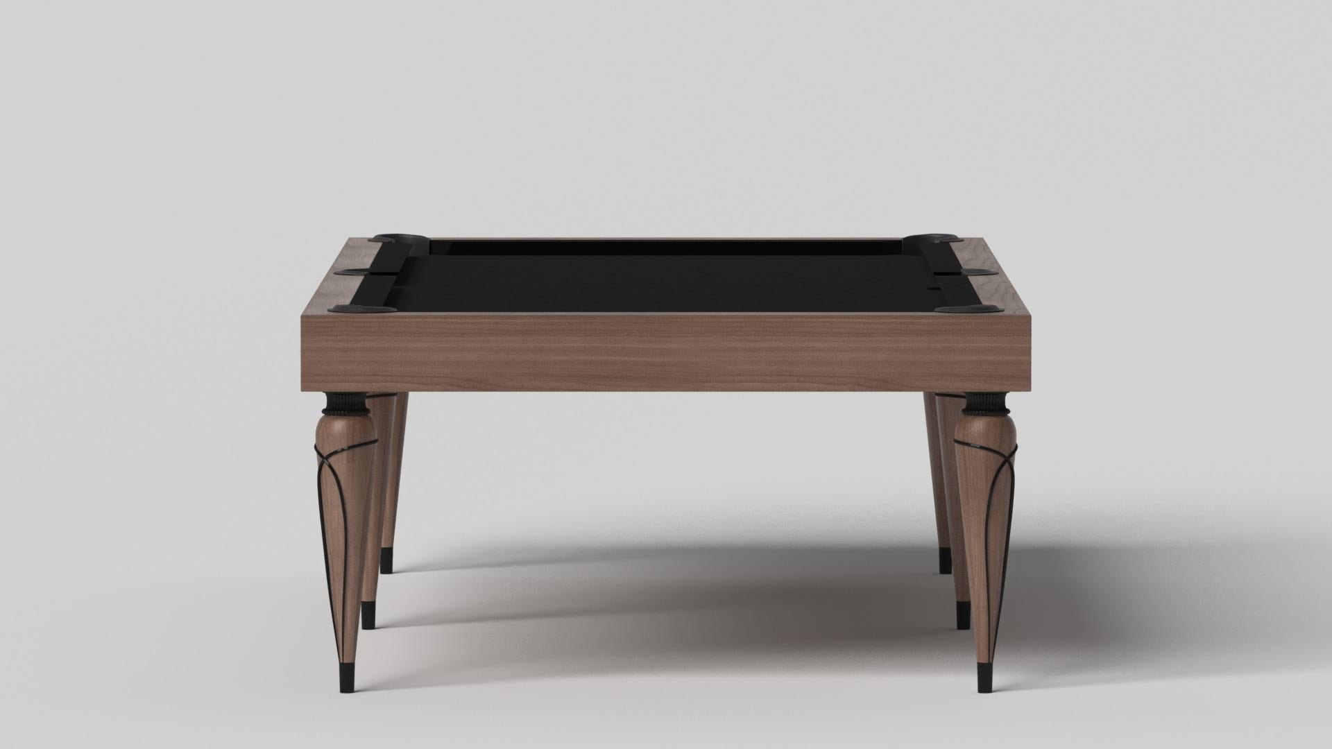Modern Elevate Customs Don Pool Table / Solid Walnut Wood in 7'/8' - Made in USA For Sale