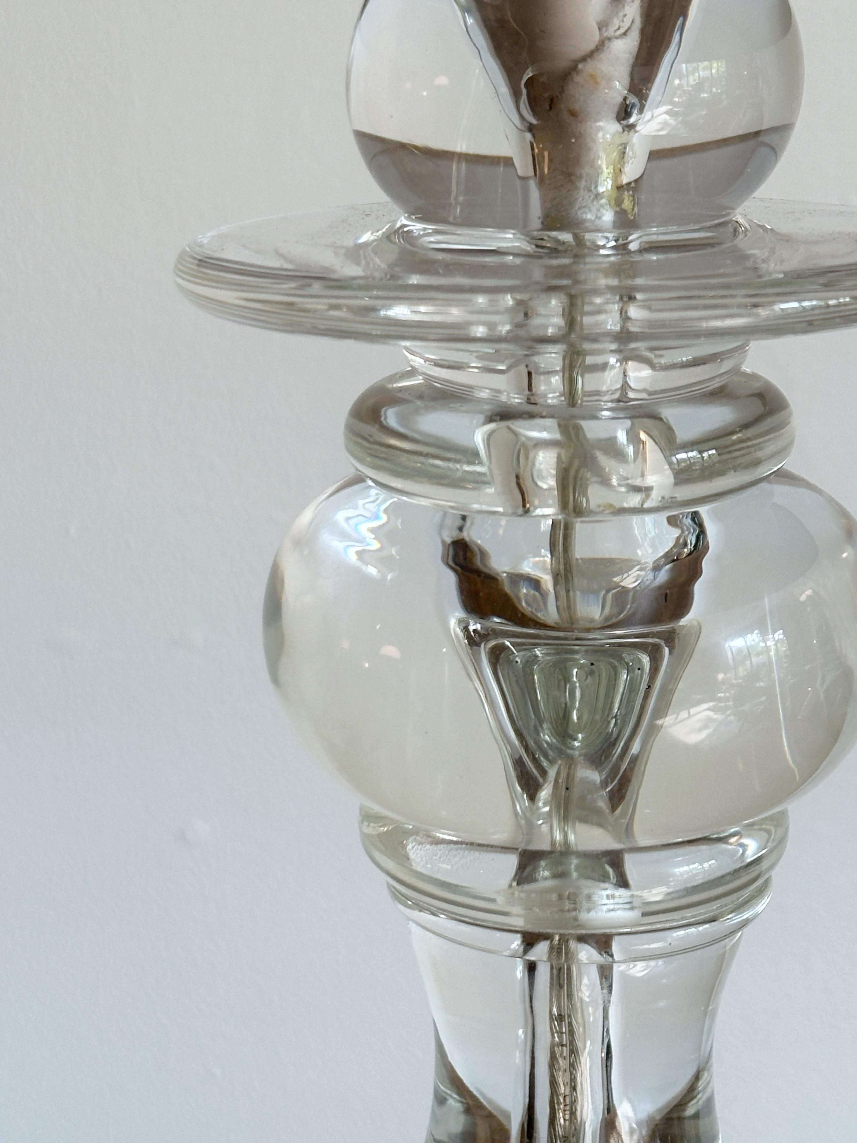 Baluster Style Large Glass Table Lamp In Good Condition For Sale In Brooklyn, NY