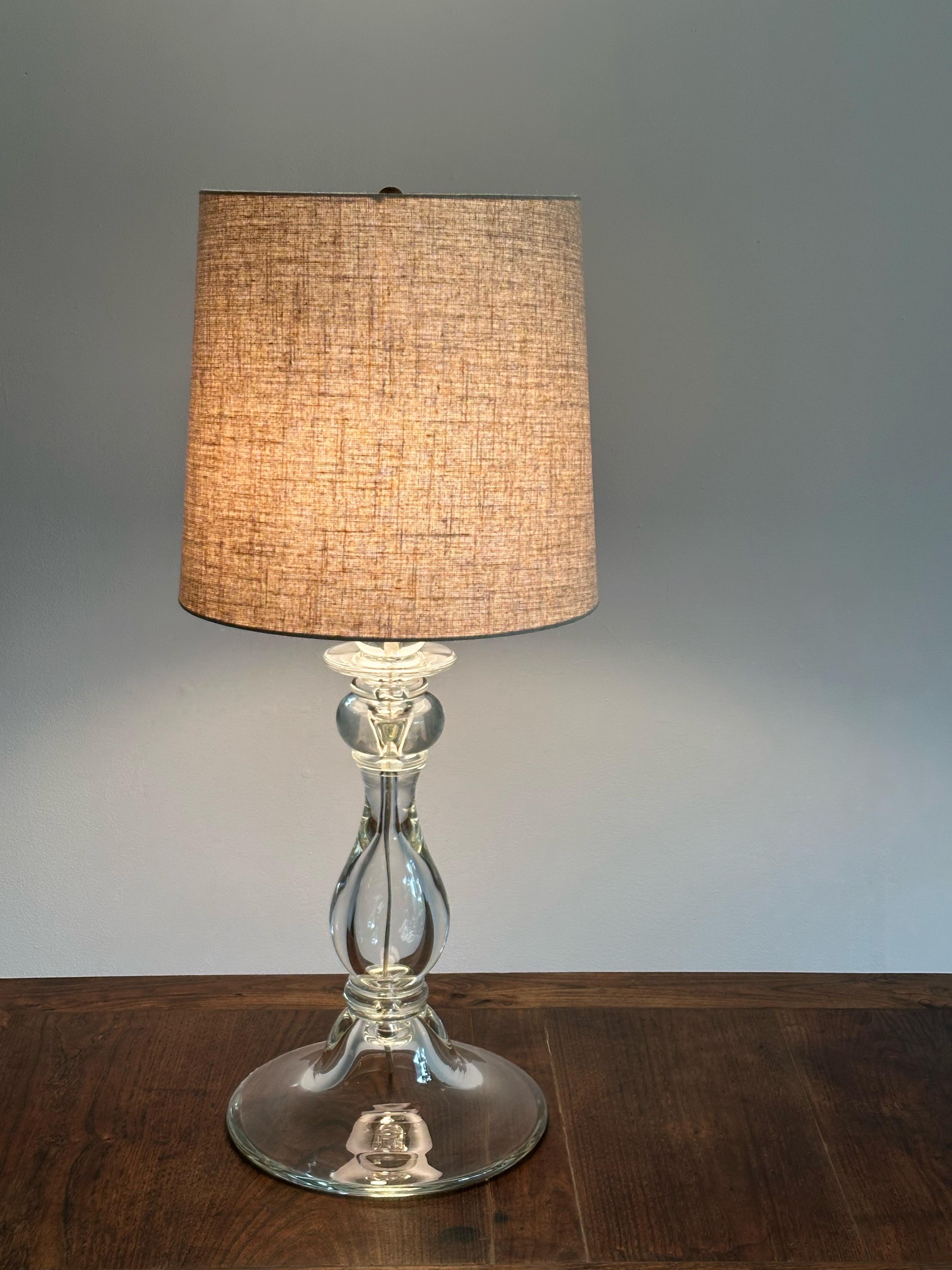 Baluster Style Large Glass Table Lamp For Sale 1