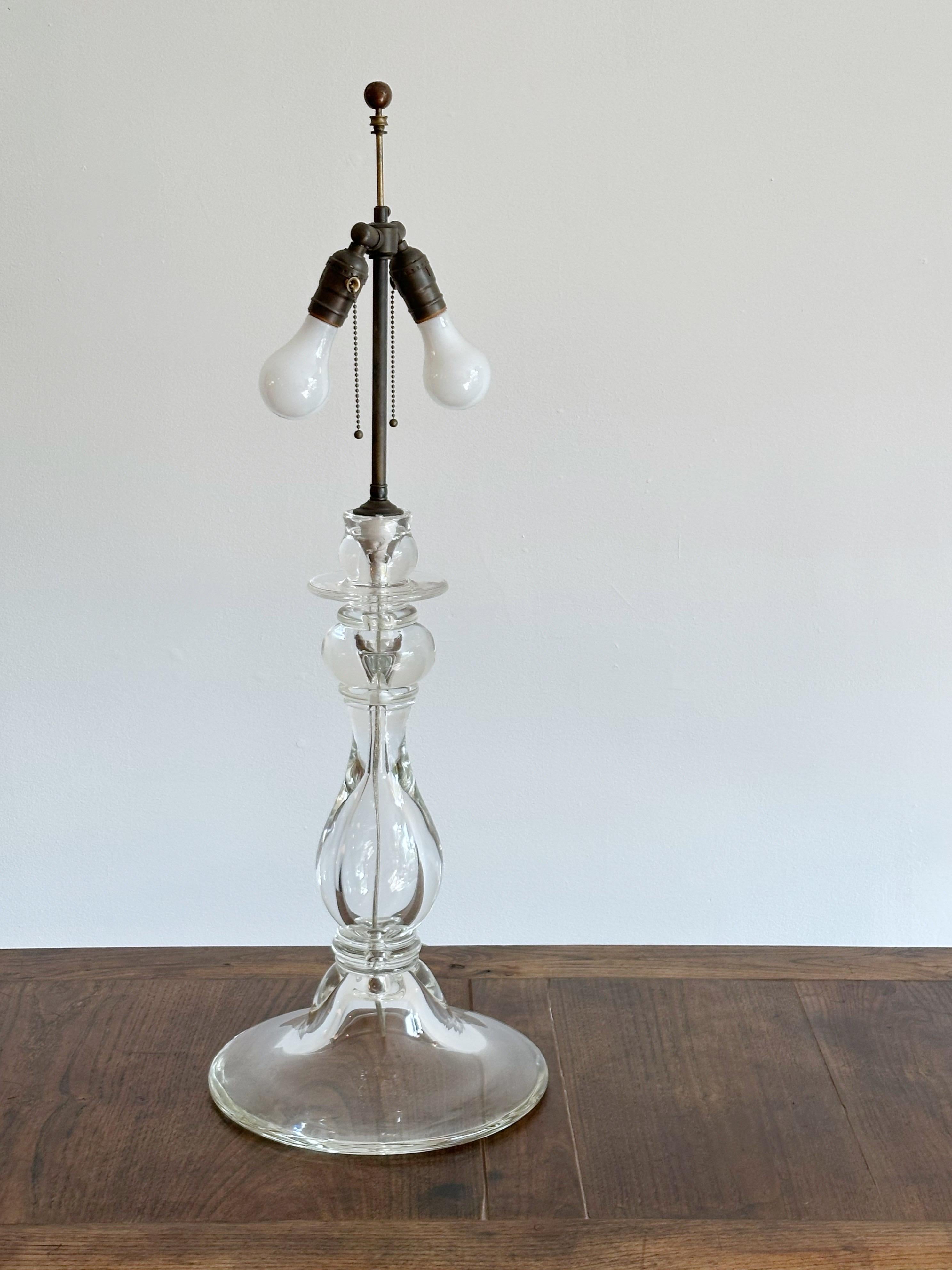 Baluster Style Large Glass Table Lamp For Sale 2