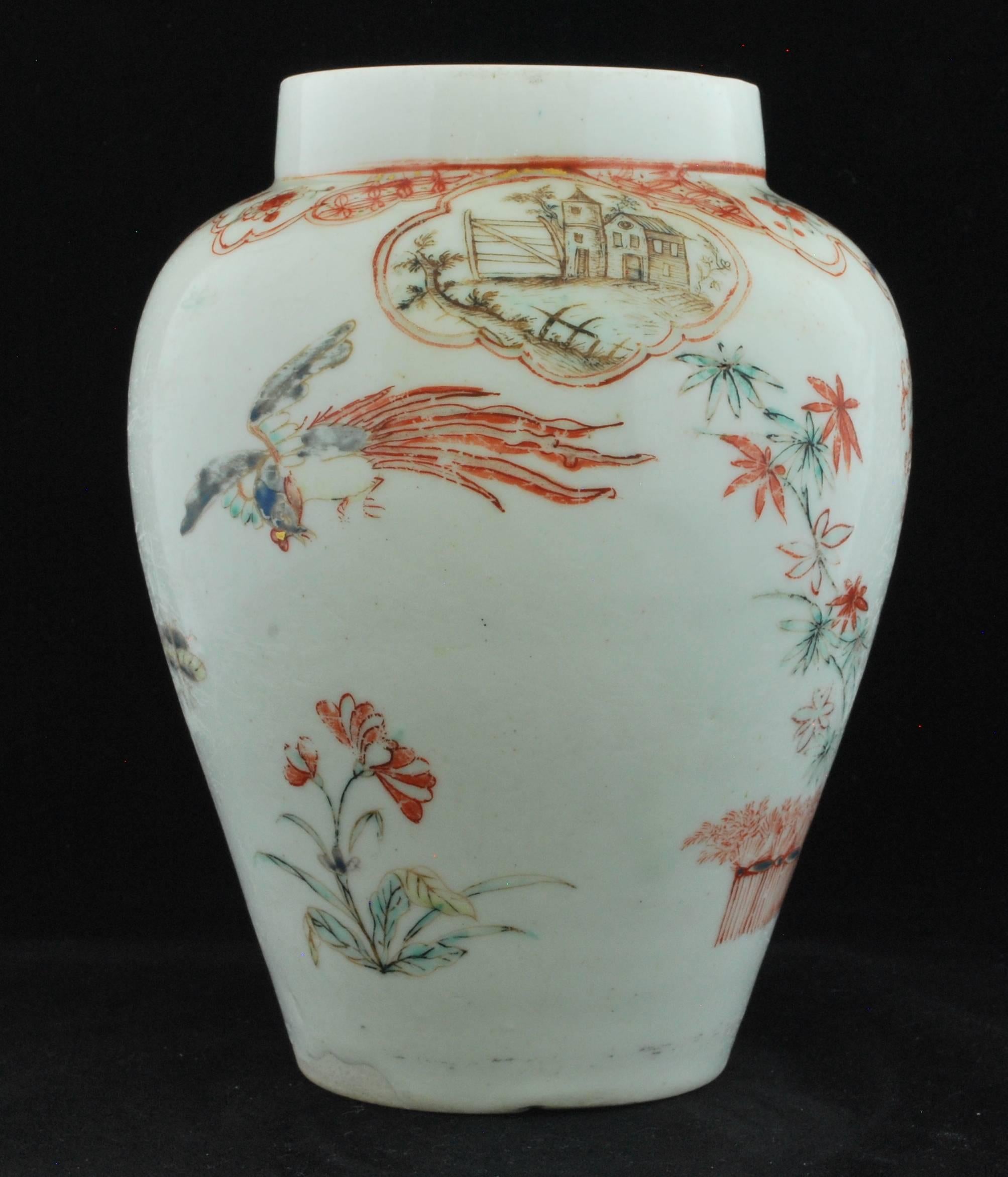 Baluster-Vase, Kakiemon-Dekor, Porzellanfabrik mit Schleife, um 1748 (Japonismus) im Angebot