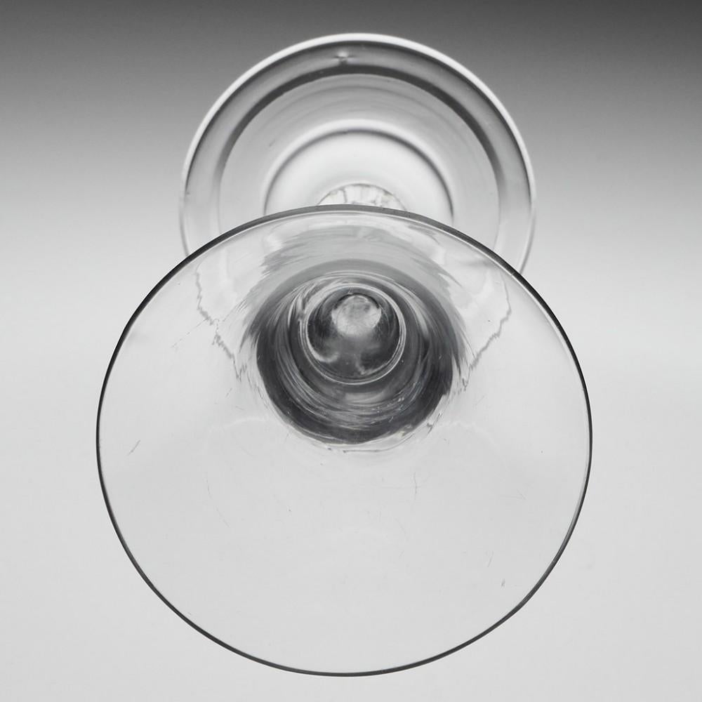 English Baluster Wine Glass with Domed Foot, c1725 For Sale