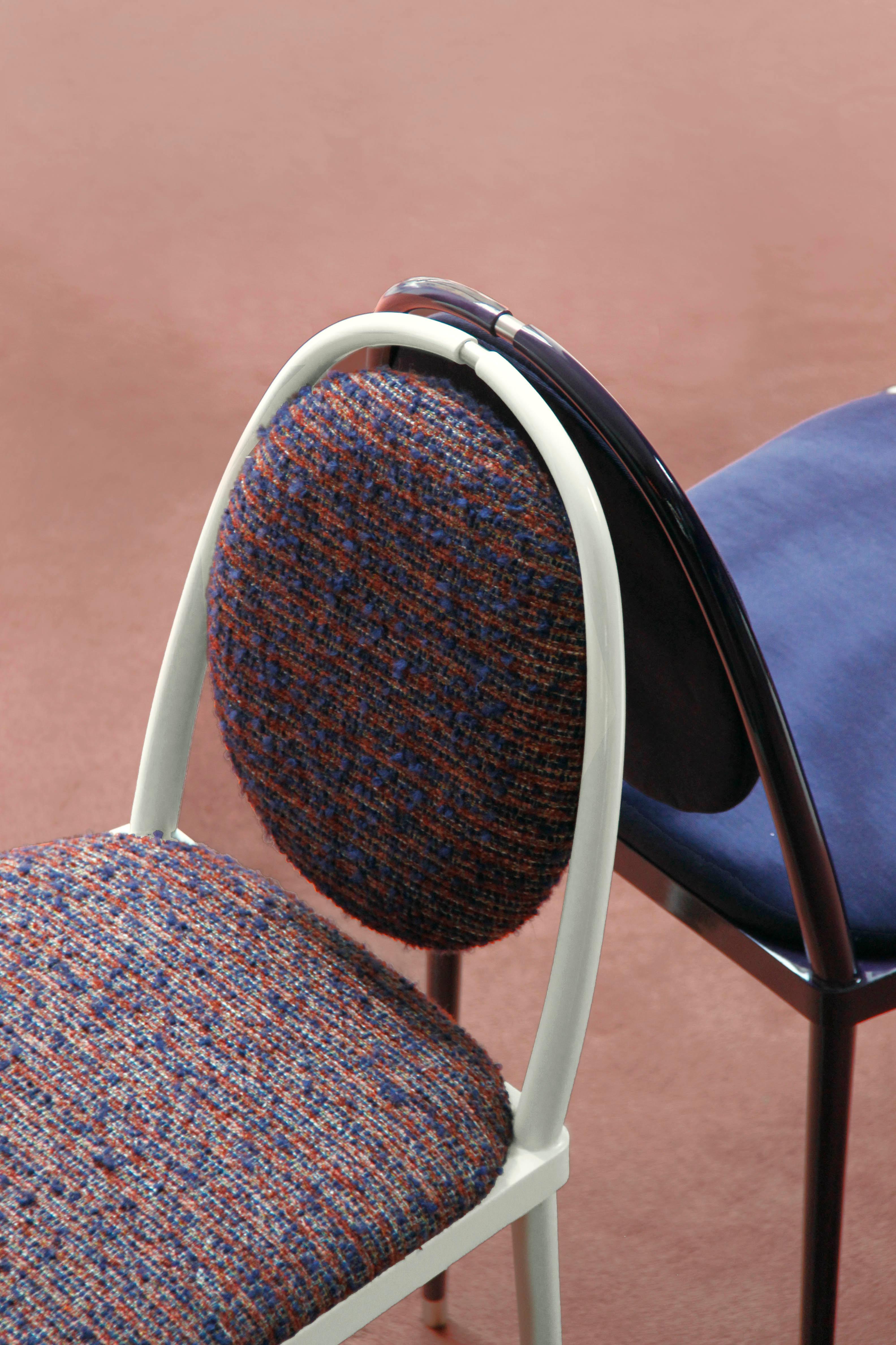 Modern ‘Balzaretti’ Chair in Colorful Textured Fabric, Alpaca, Wool and Mohair For Sale
