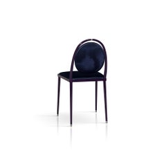'Balzaretti' Chair in Deep Purple Moire Pattern Silk