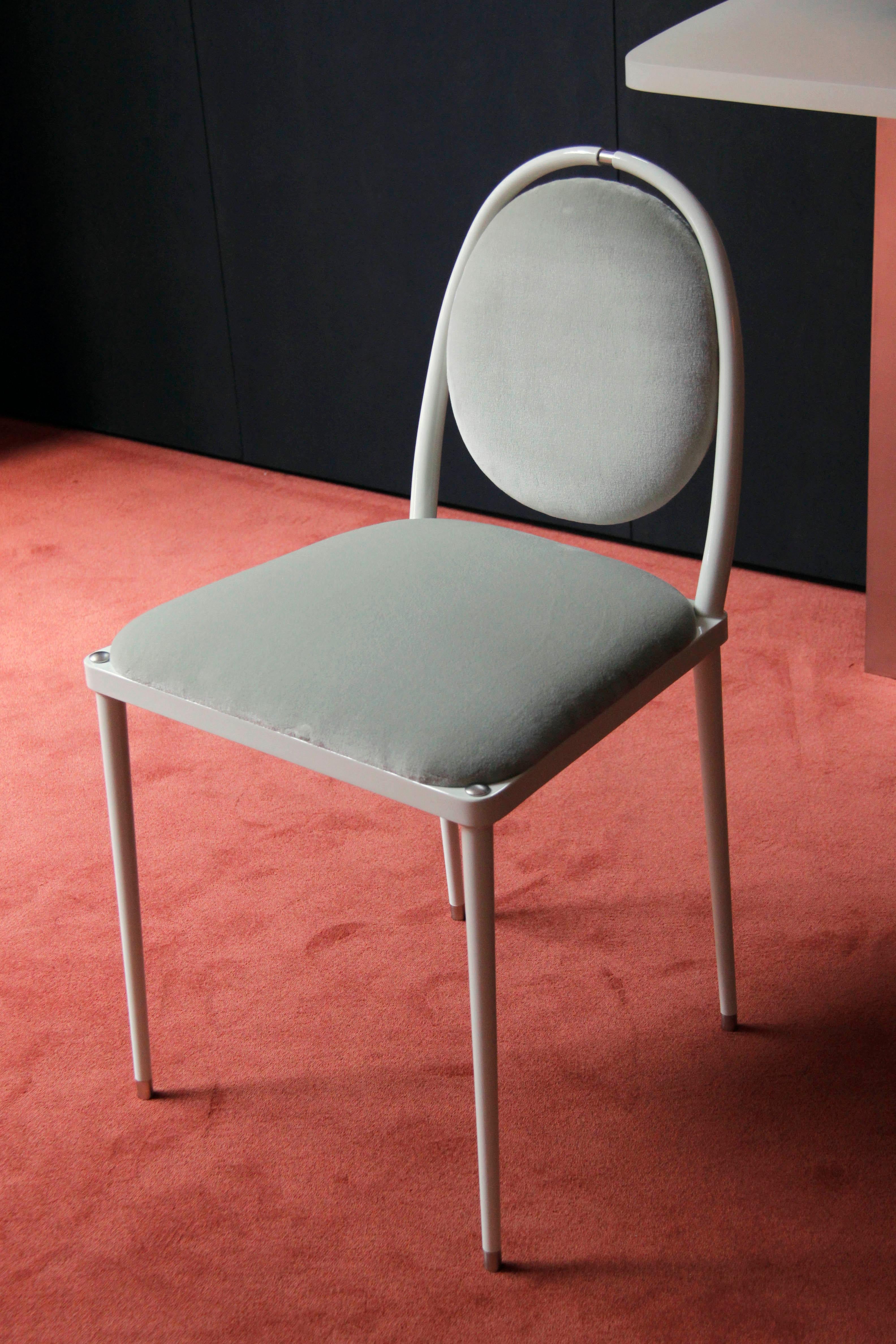 Modern ‘Balzaretti’ Chair in Mint Green Velvet For Sale