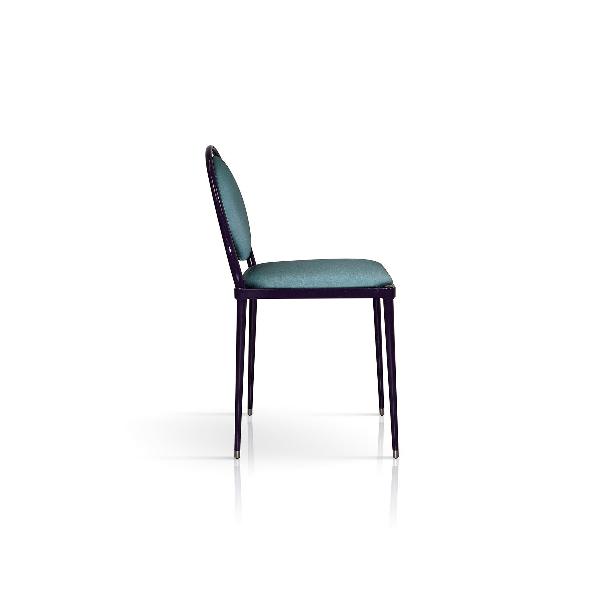 Modern ‘Balzaretti’ Chair in Petrolio Silk For Sale
