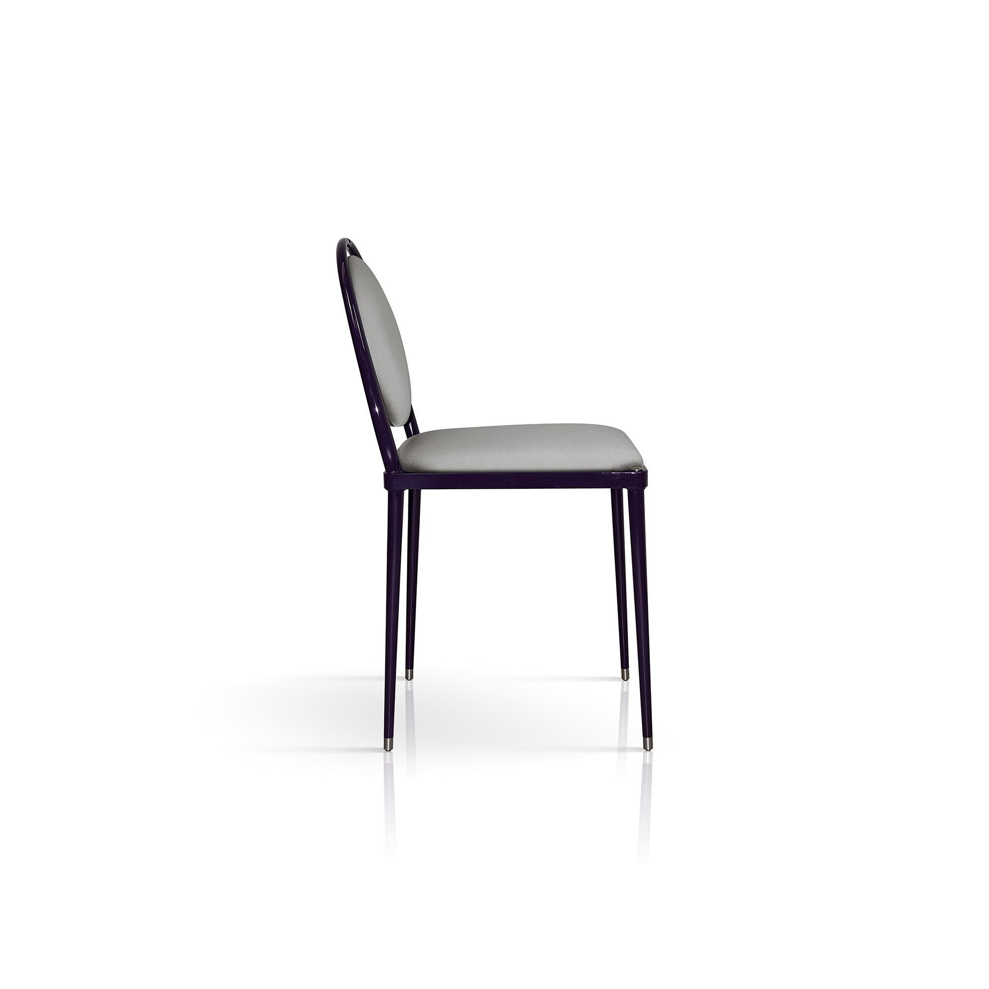 Modern ‘Balzaretti’ Chair in Silver Silk For Sale