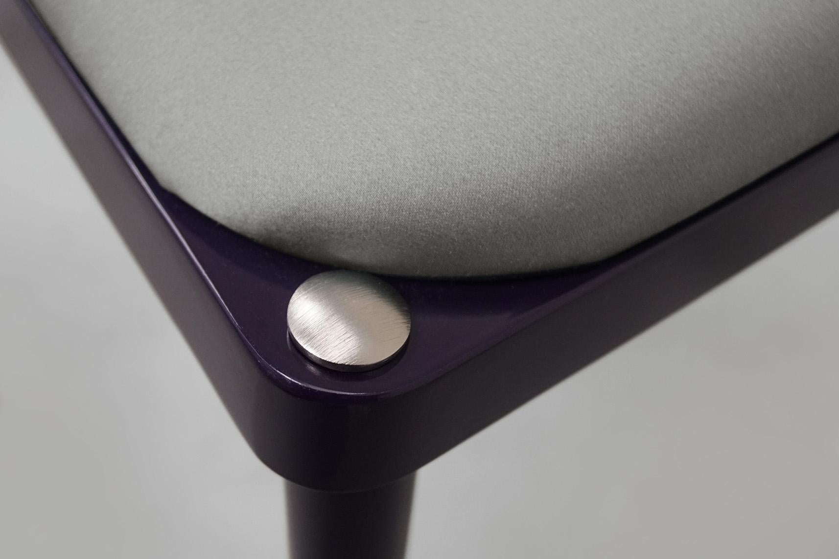 Italian ‘Balzaretti’ Chair in Silver Silk For Sale
