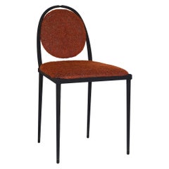 Balzaretti Chair in Stainless Steel and Terracotta Mohair