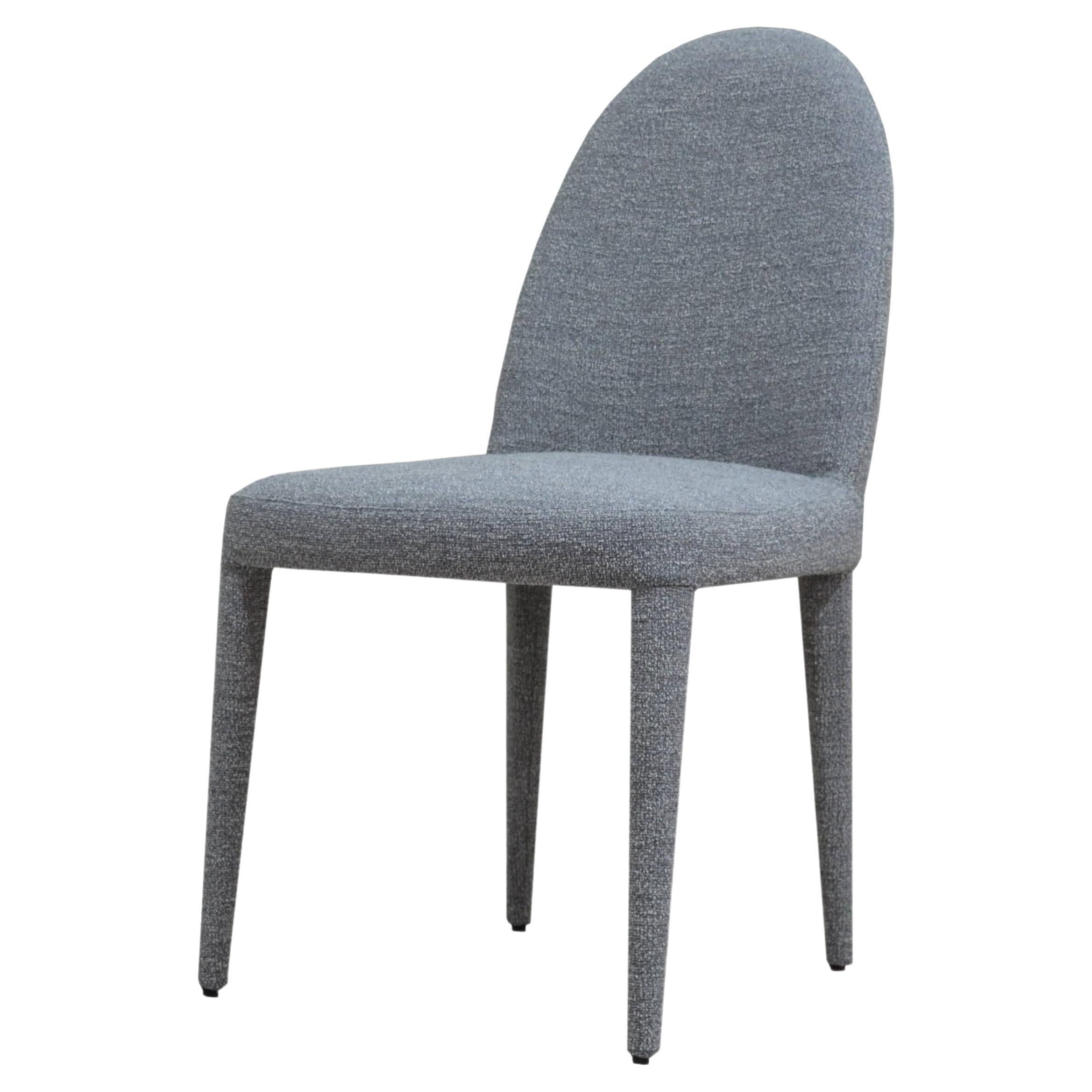 ‘Balzaretti’ Xl Contemporary Upholstered Dining Chair in Grey Fabric For Sale