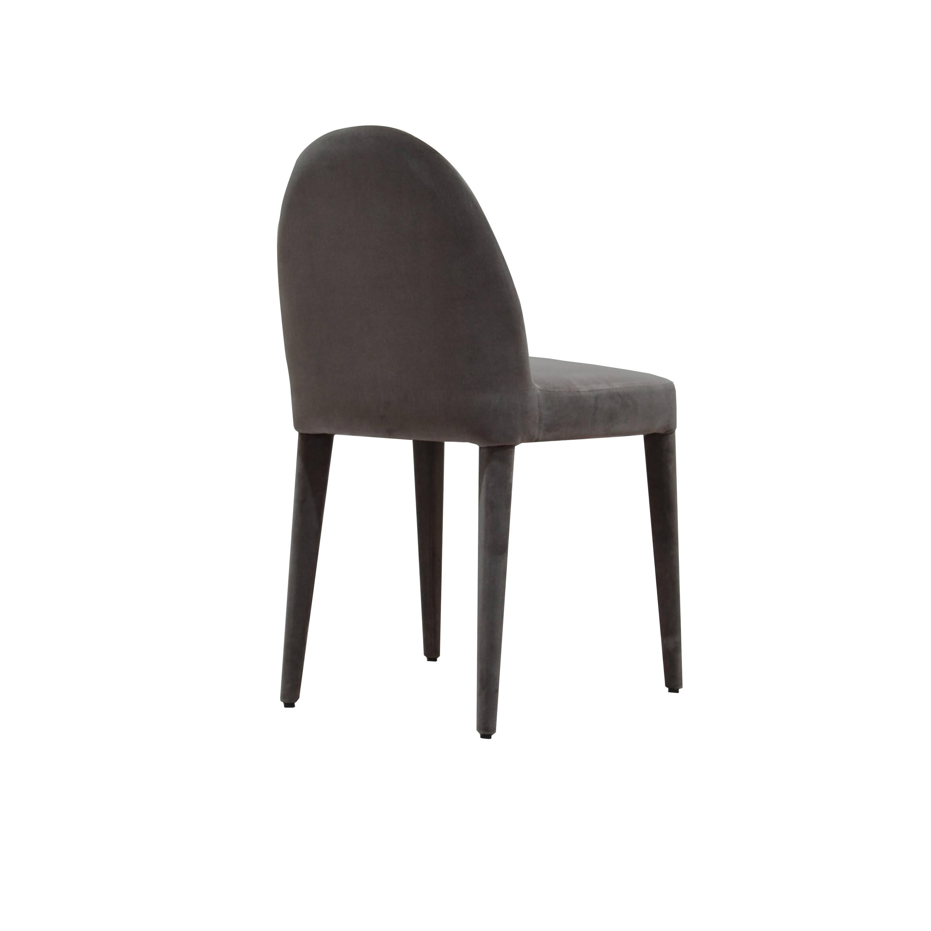 Modern ‘Balzaretti’ XL Contemporary Upholstered Dining Chair in Mocha Velvet For Sale