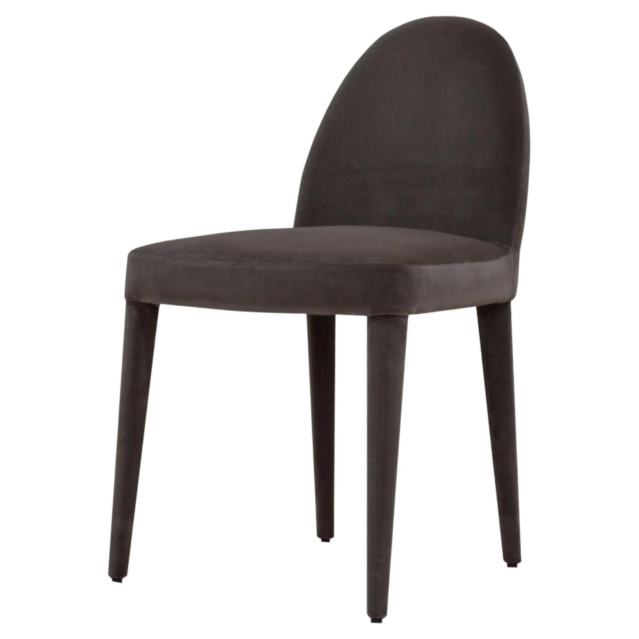 ‘Balzaretti’ XL Contemporary Upholstered Dining Chair in Mocha Velvet For Sale